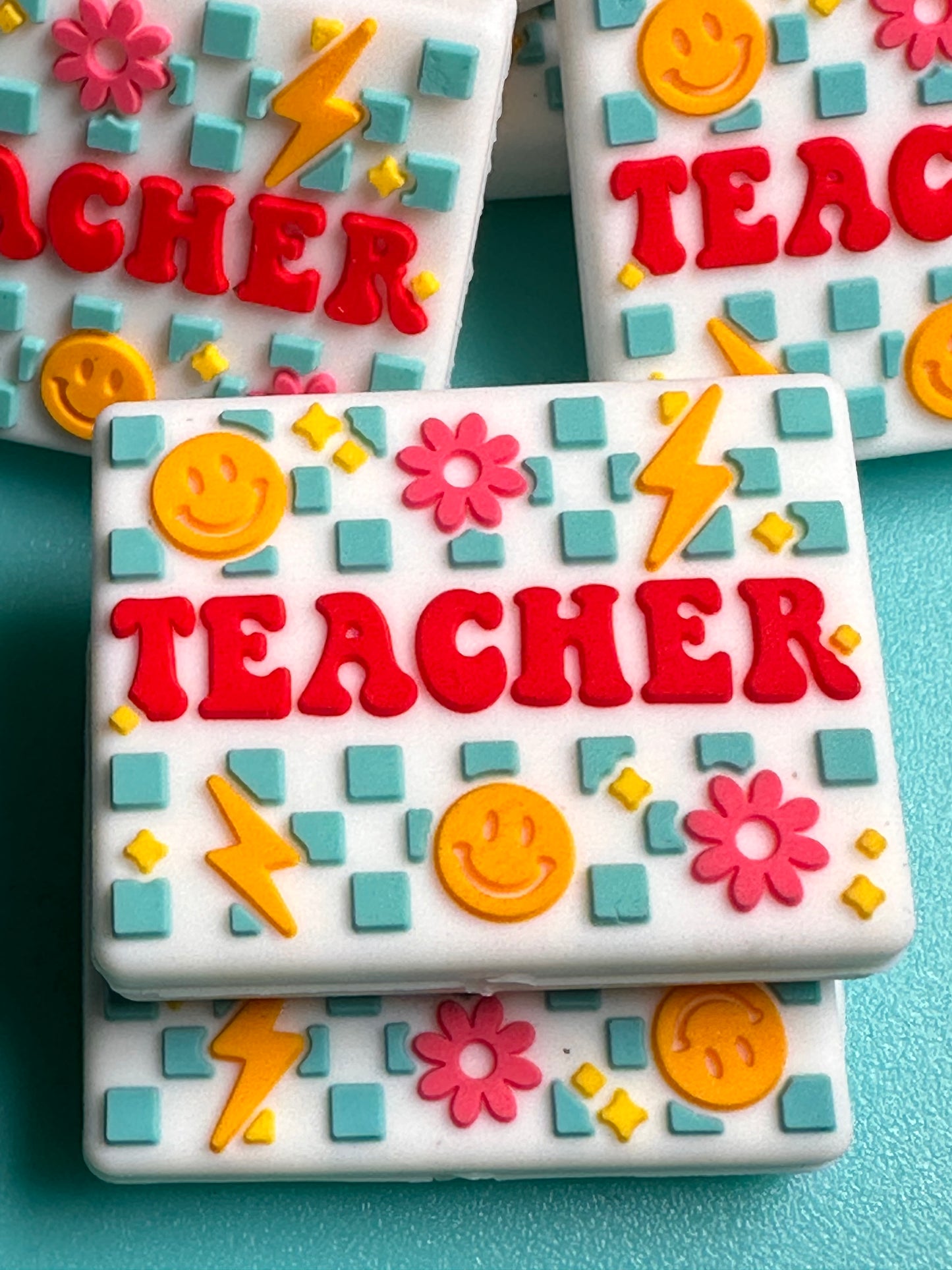 Teacher Focal Bead/ beadable pen/ Silicone bead/ keychain bead/ teach/ #3