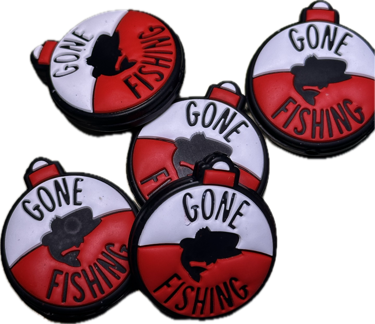Gone Fishing Focal Bead/ fish/ silicone bead for keychains and pen beading/ bobber