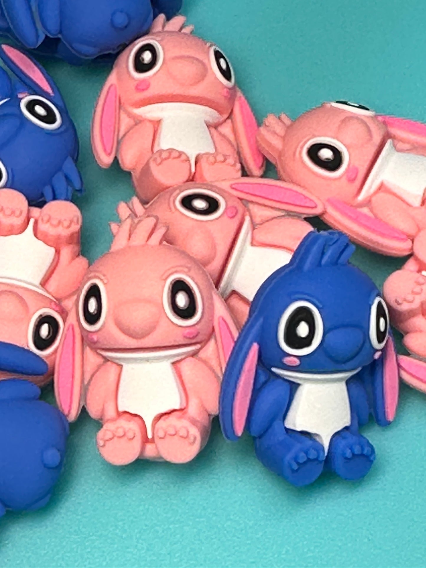 3D Blue guy / Pink girl Focal Bead
