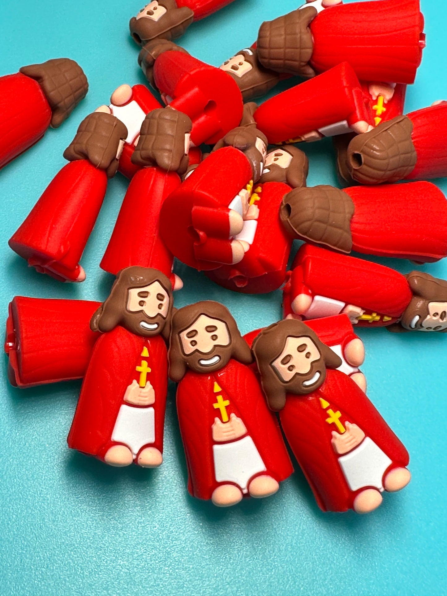 3D Jesus Focal Bead / silicone bead/ religious