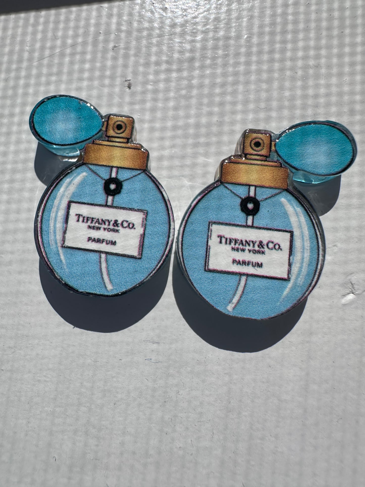 Little blue gift perfume acrylic focal bead- set of 2/ focal bead/ pen beading / keychain bead /jewelry store