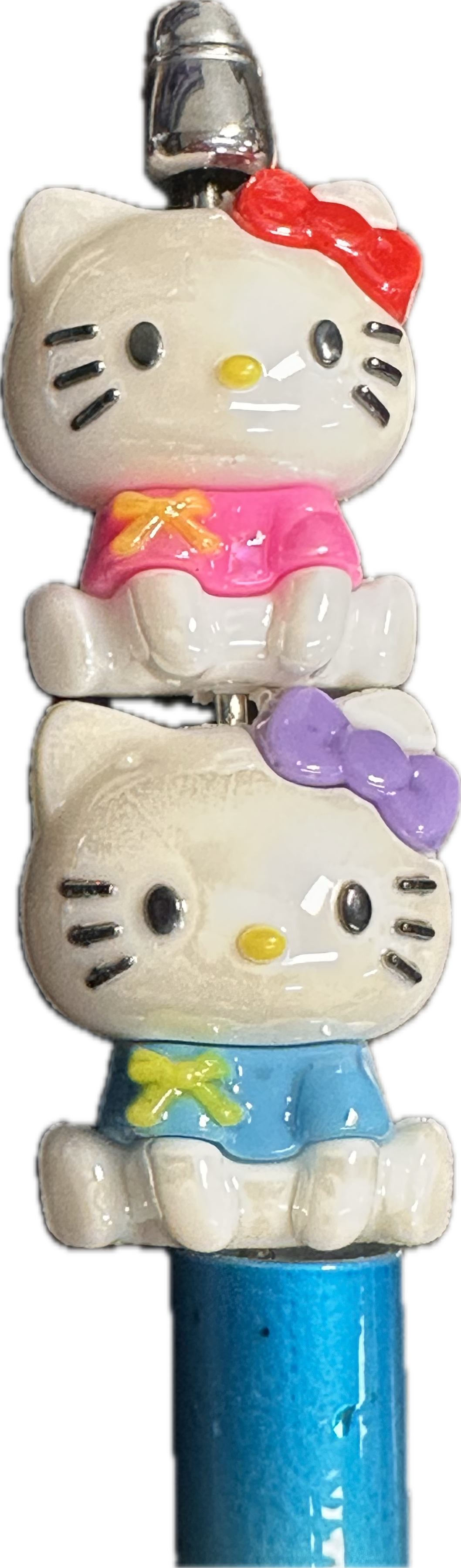 HK Cat acrylic beads/ Three (3) beads included assorted colors/pen beading beads / keychain beads/ DIY/