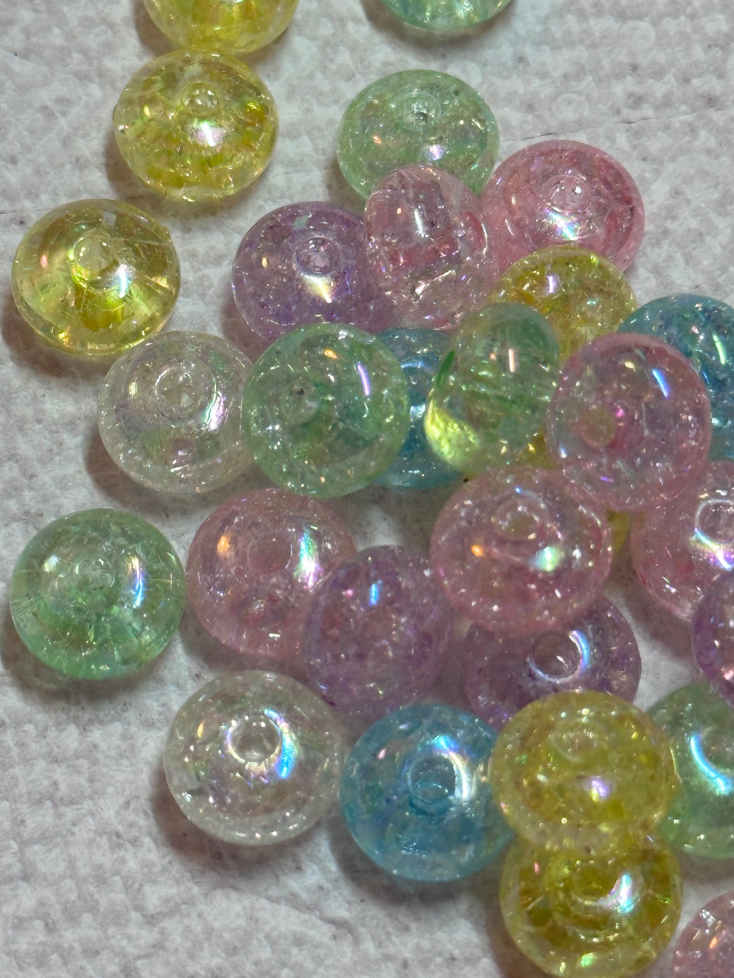 Acrylic spacer beads/ jewelry/ beadable pen beads/ keychain bead/ DIY/ approximately 12mm/ translucent crackle/mixed colors