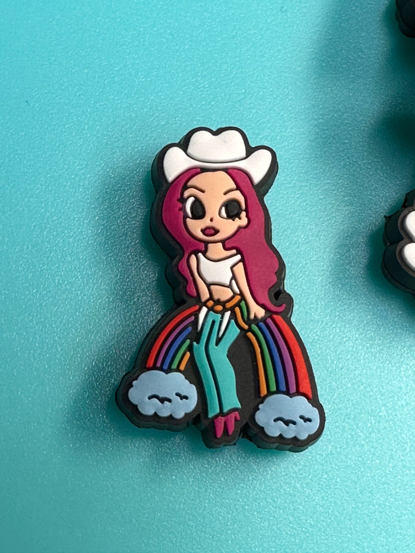 Singer Carol G focal bead/ rainbow/ cowgirl