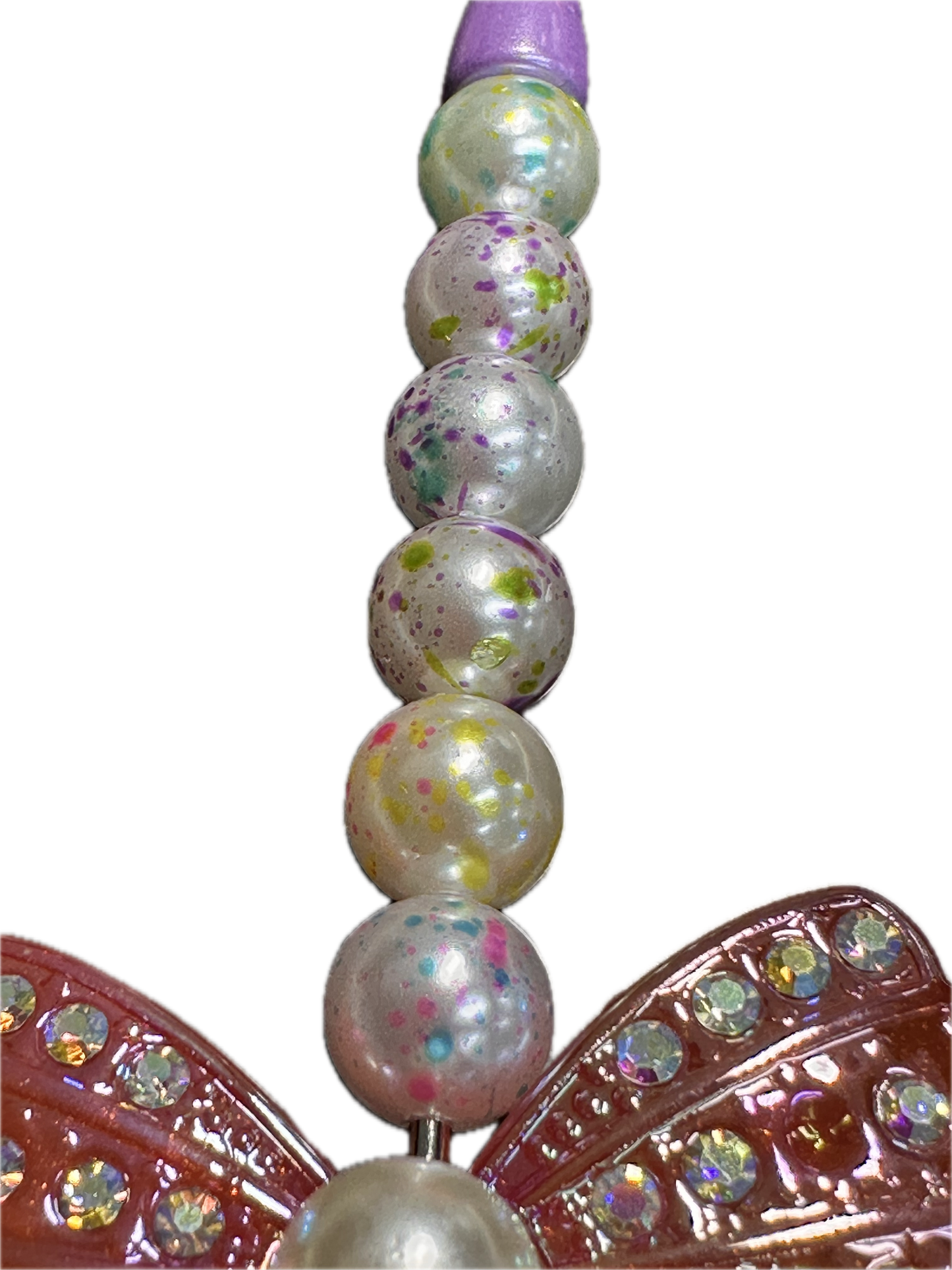 Abstract acrylic beads /paint splatter beads/ beadable pen/ keychain bead/round 10mm bead-set of 25/ random colors