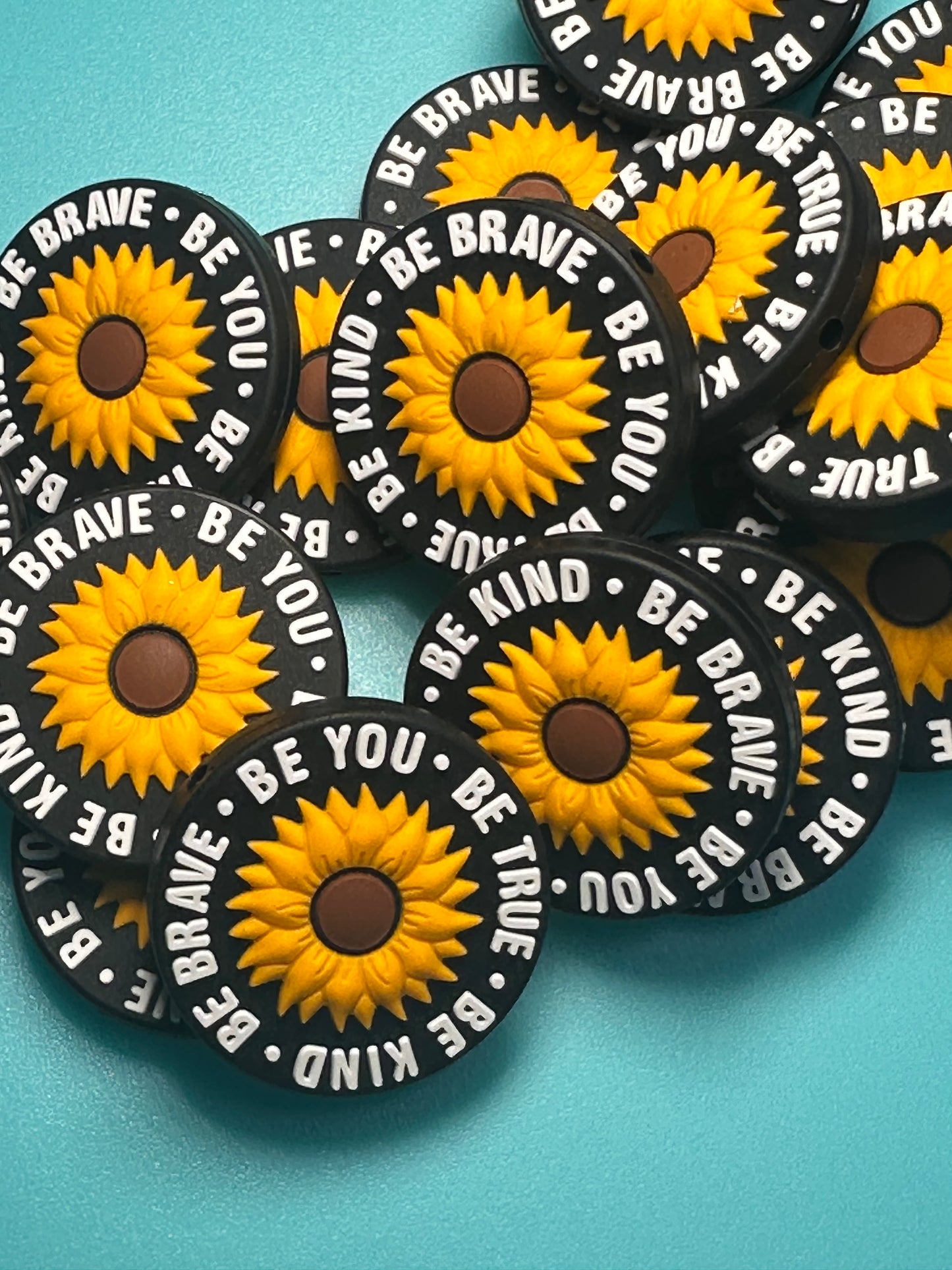 Sunflower silicone focal bead