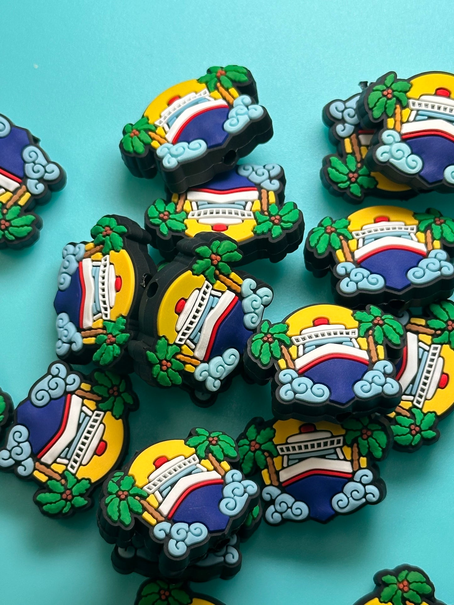 Cruise ship silicone focal bead/ vacation/ boat/