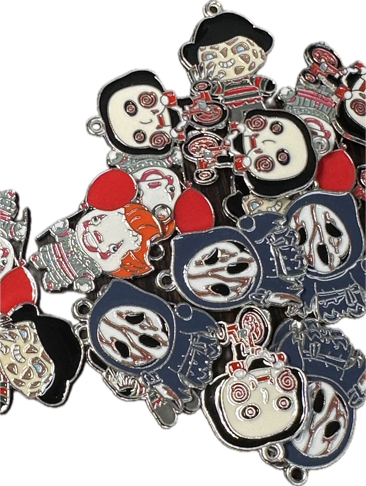 Scary guys enameled metal charms/ DIY charm bracelet/ DIY necklace #8- Set of 4 or individually
