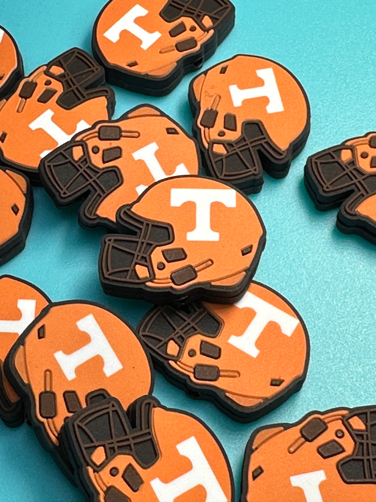 Tennessee volunteers focal beads/ NFL / Focal Bead/ beadable pen/ Silicone bead/ keychain bead / Football/ helmet/