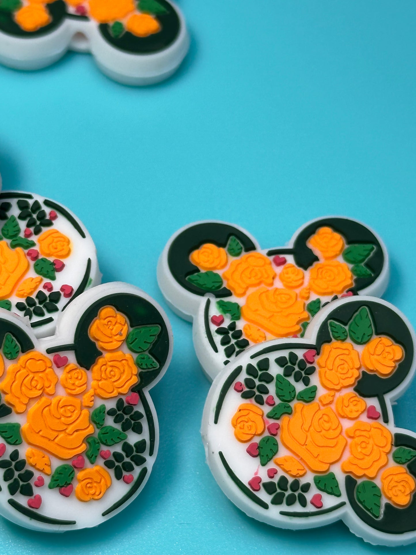 Floral ears Silicone focal bead for pen beading and keychain DIY/
