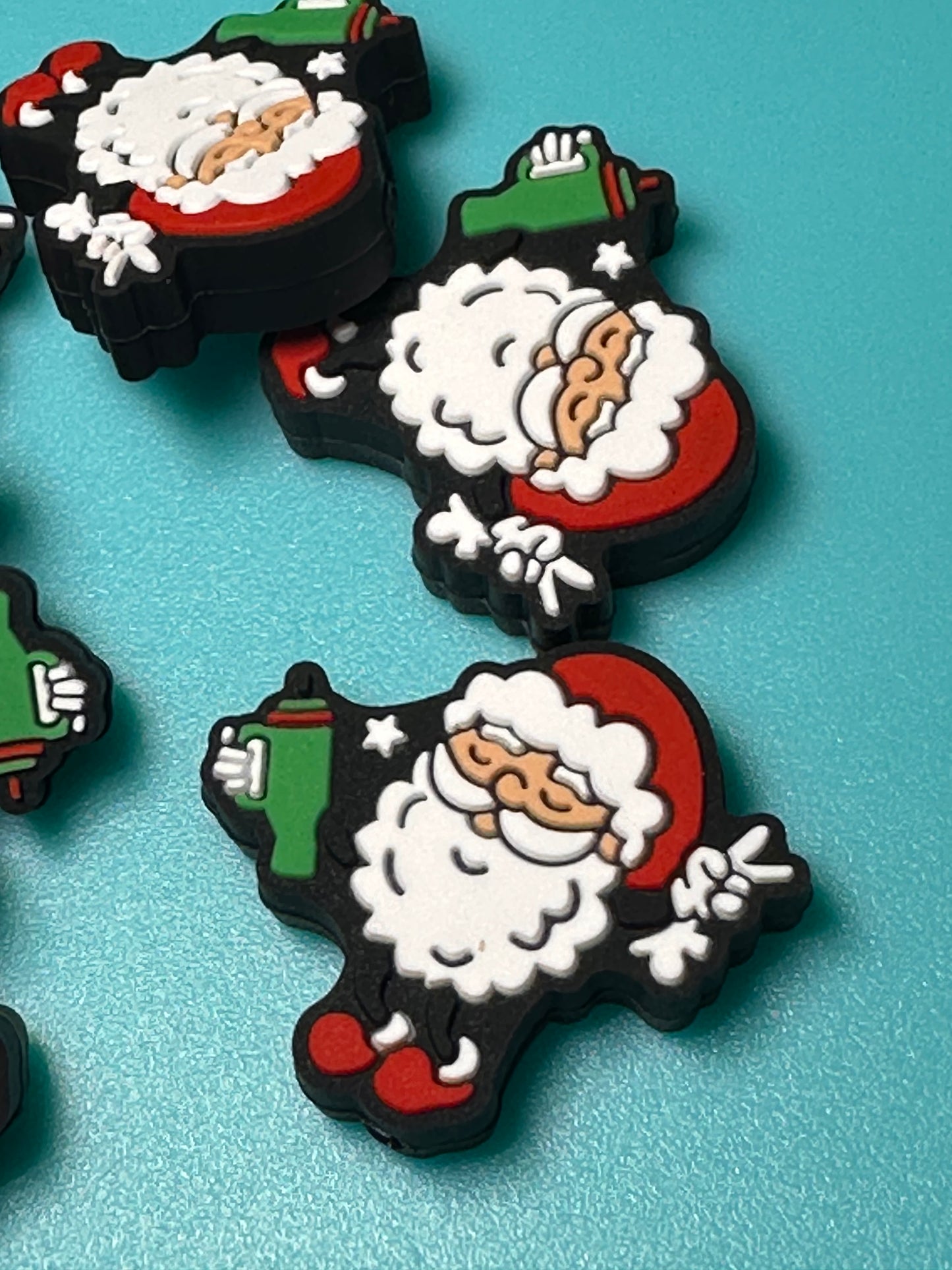 Santa Claus/ peace Santa / Focal Bead/ beadable pen/ Silicone bead/ keychain bead/ Christmas