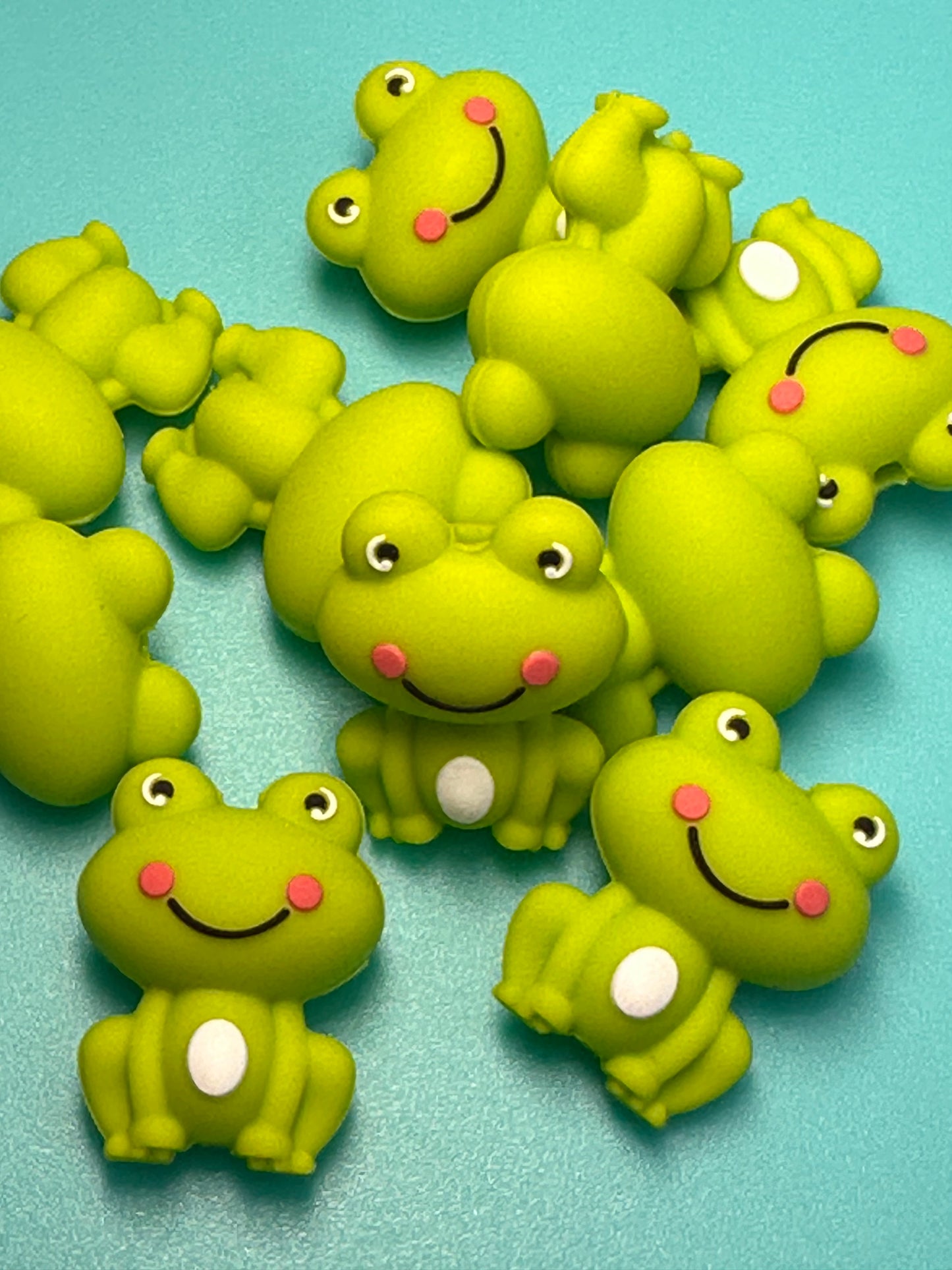 3D green frog Focal Bead / silicone bead/