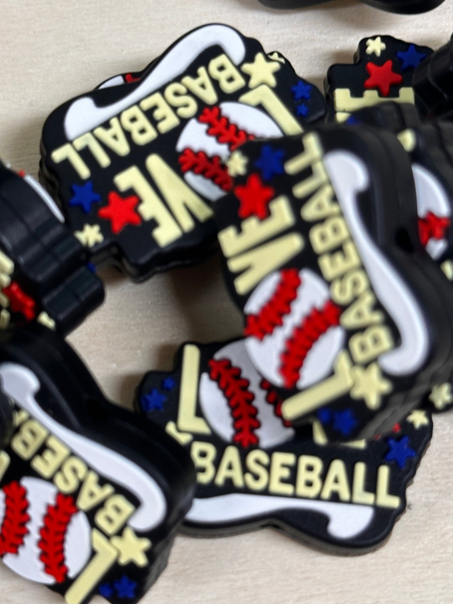 Baseball Mom Focal Bead/ beadable pen/ Silicone bead/keychain bead/