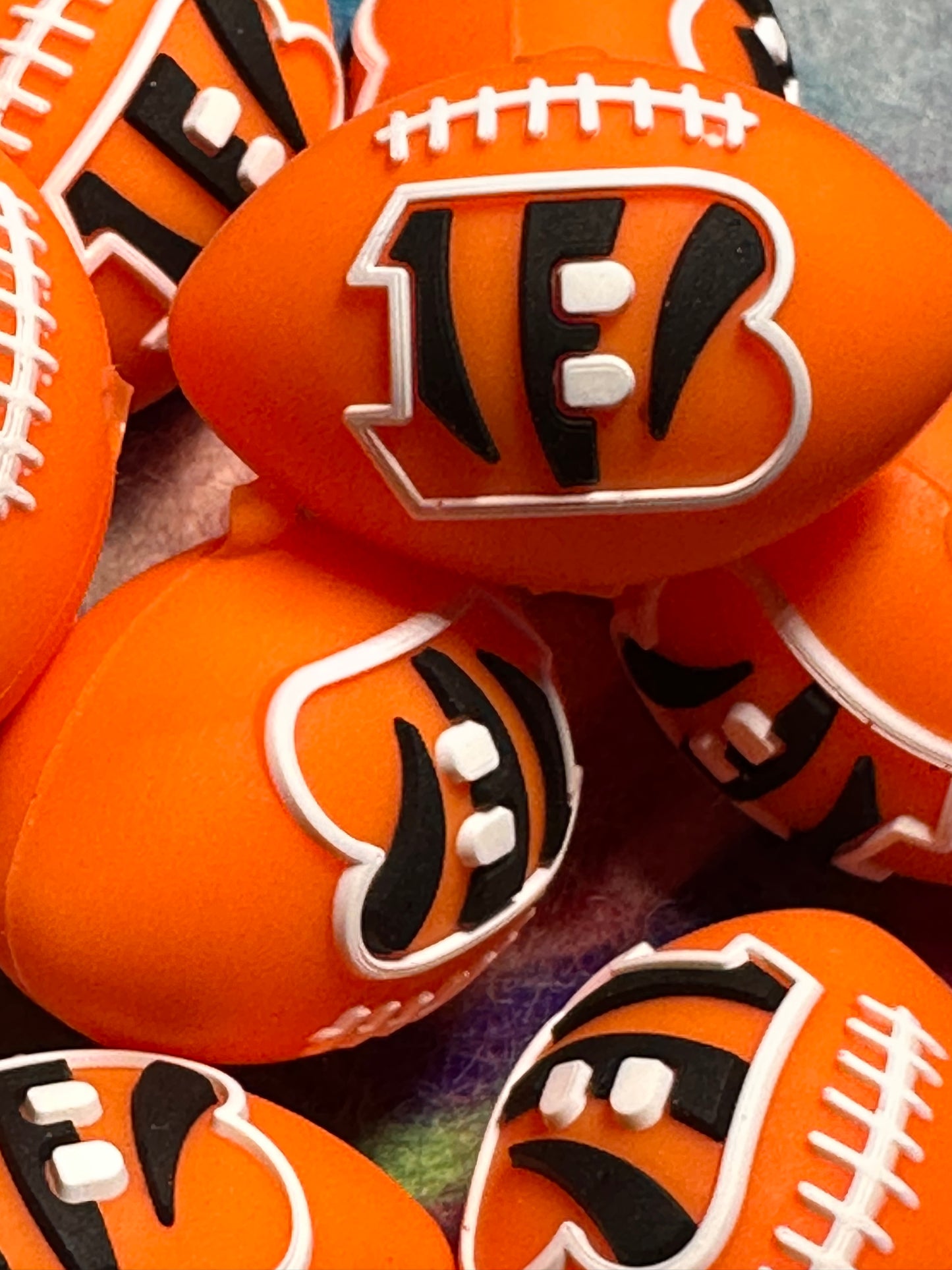 3D Cincinnati Bengals focal bead design / football shaped