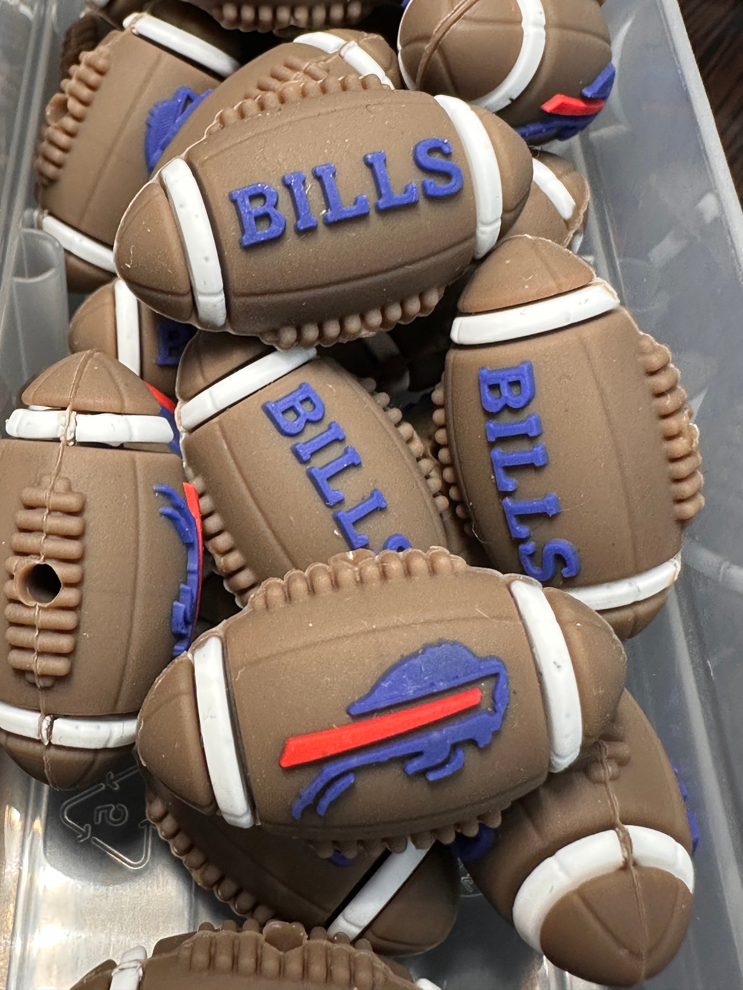 3D football shaped Buffalo Bills focal bead