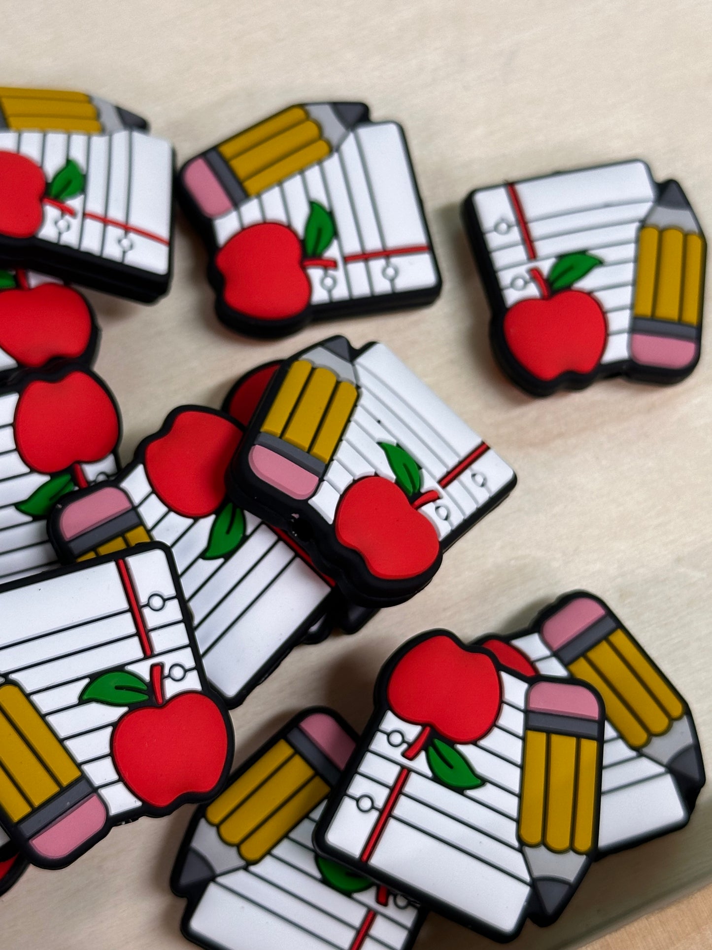 School Teacher Focal Bead/ beadable pen/ Silicone bead/ keychain bead/ teach