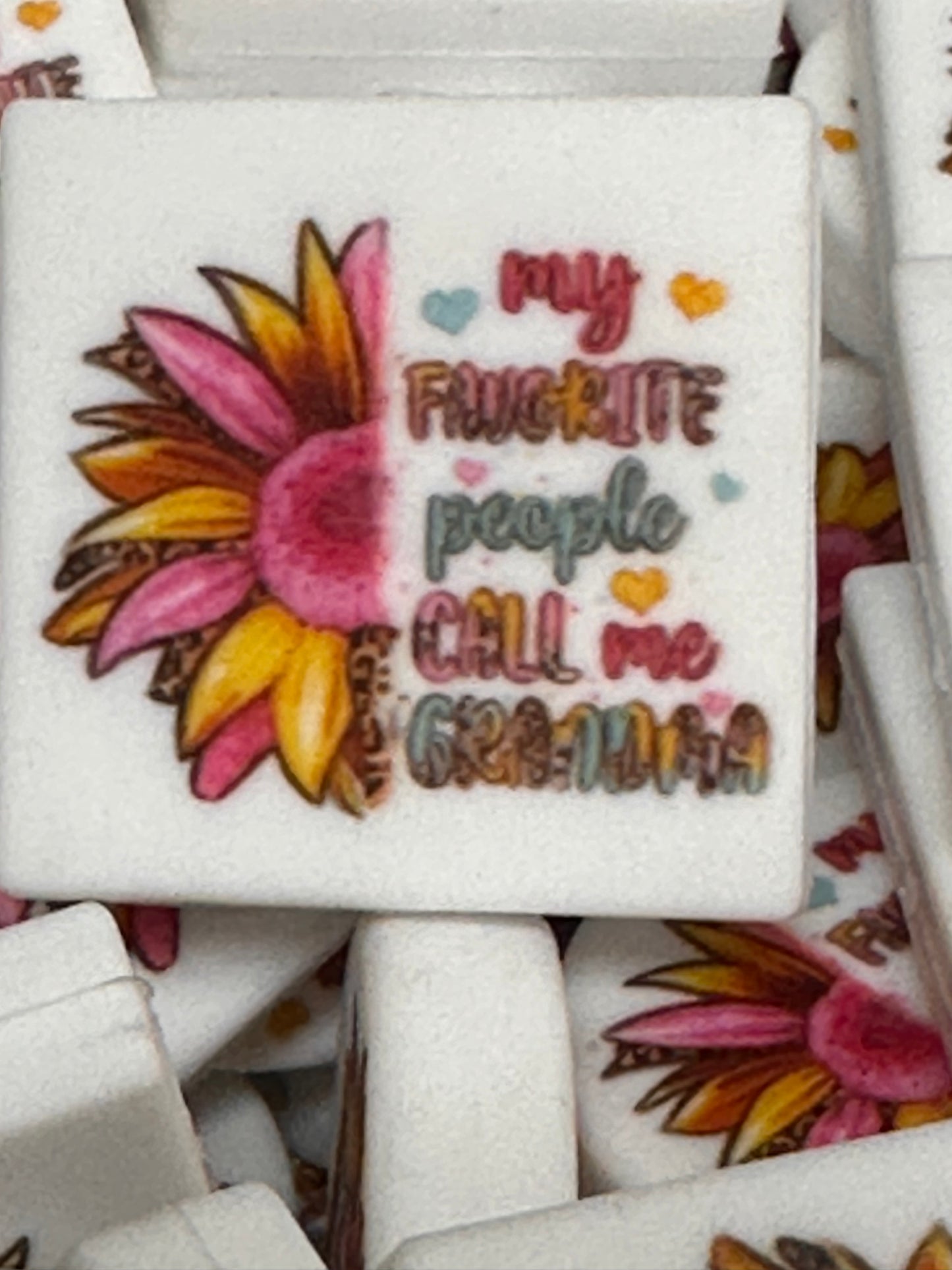 Grandma Focal Bead/ beadable pen/ Silicone bead/keychain bead/ circle shaped/ Mothers Day/ Grandmother