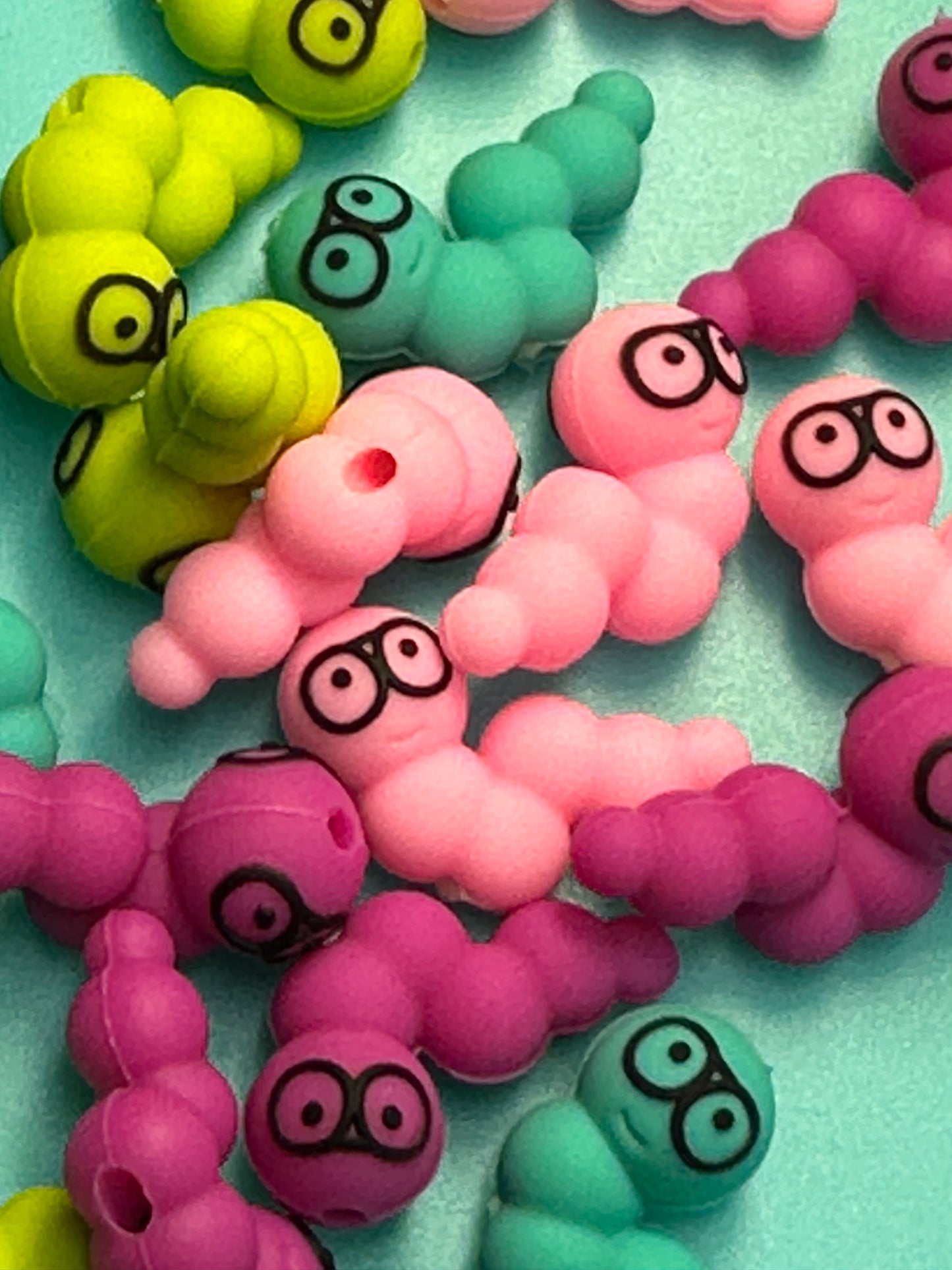 3D bookworm Focal Bead / silicone bead/