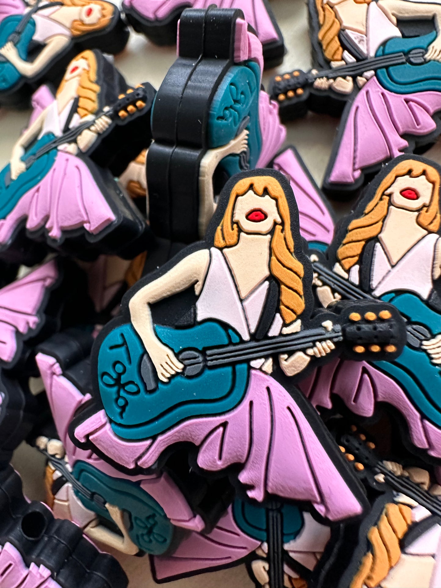 Taylor Swift focal bead / purple dress/ blue guitar