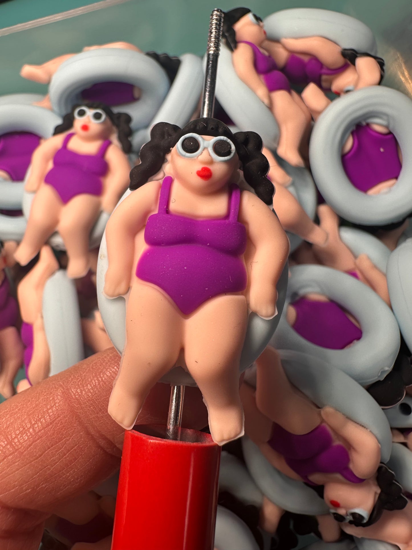 Floating Summer focal bead / beach/ swim suit/pool/ swimming