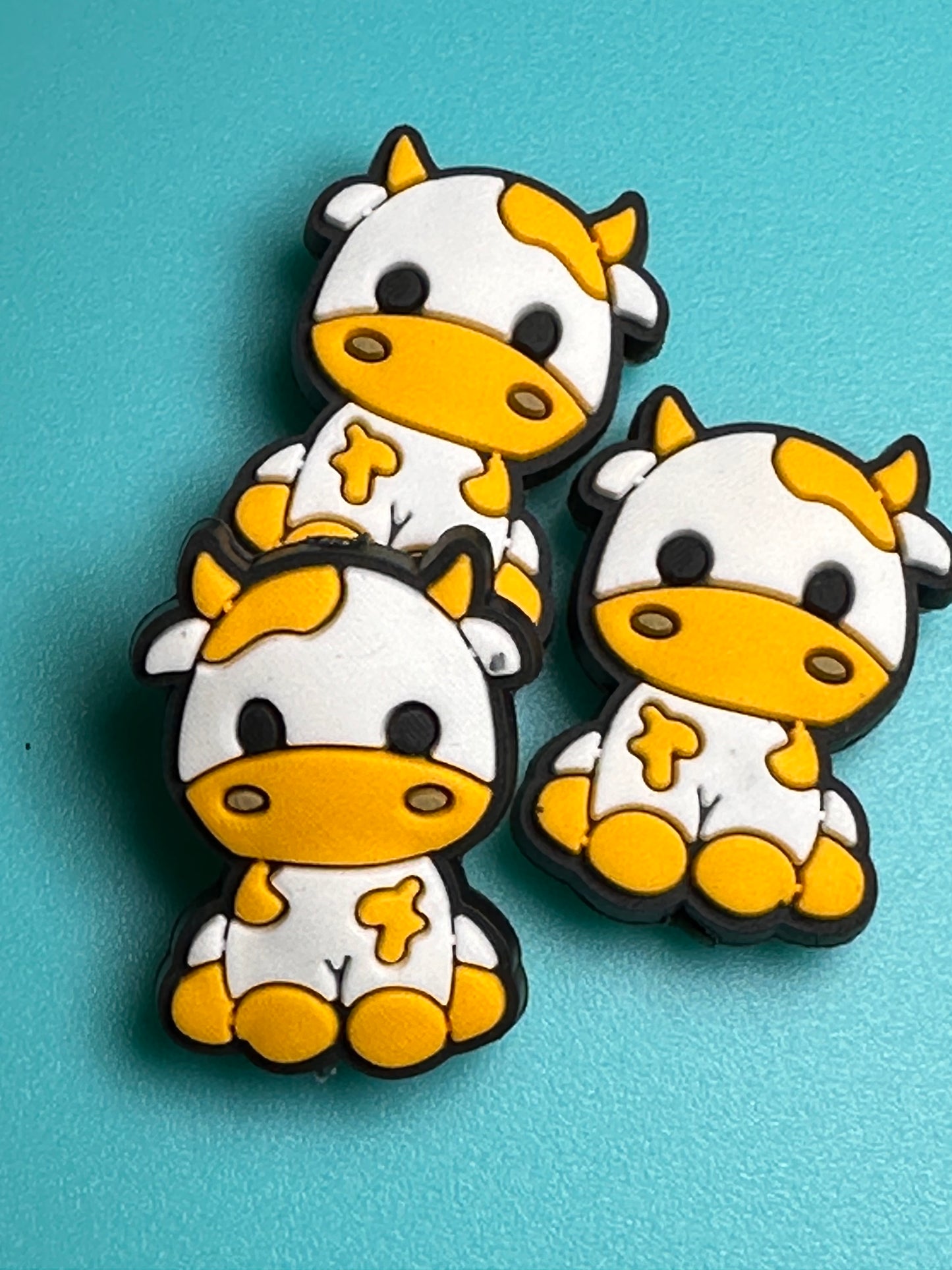 Colorful Cow Focal Bead/ beadable pen/ Silicone bead/ keychain bead/