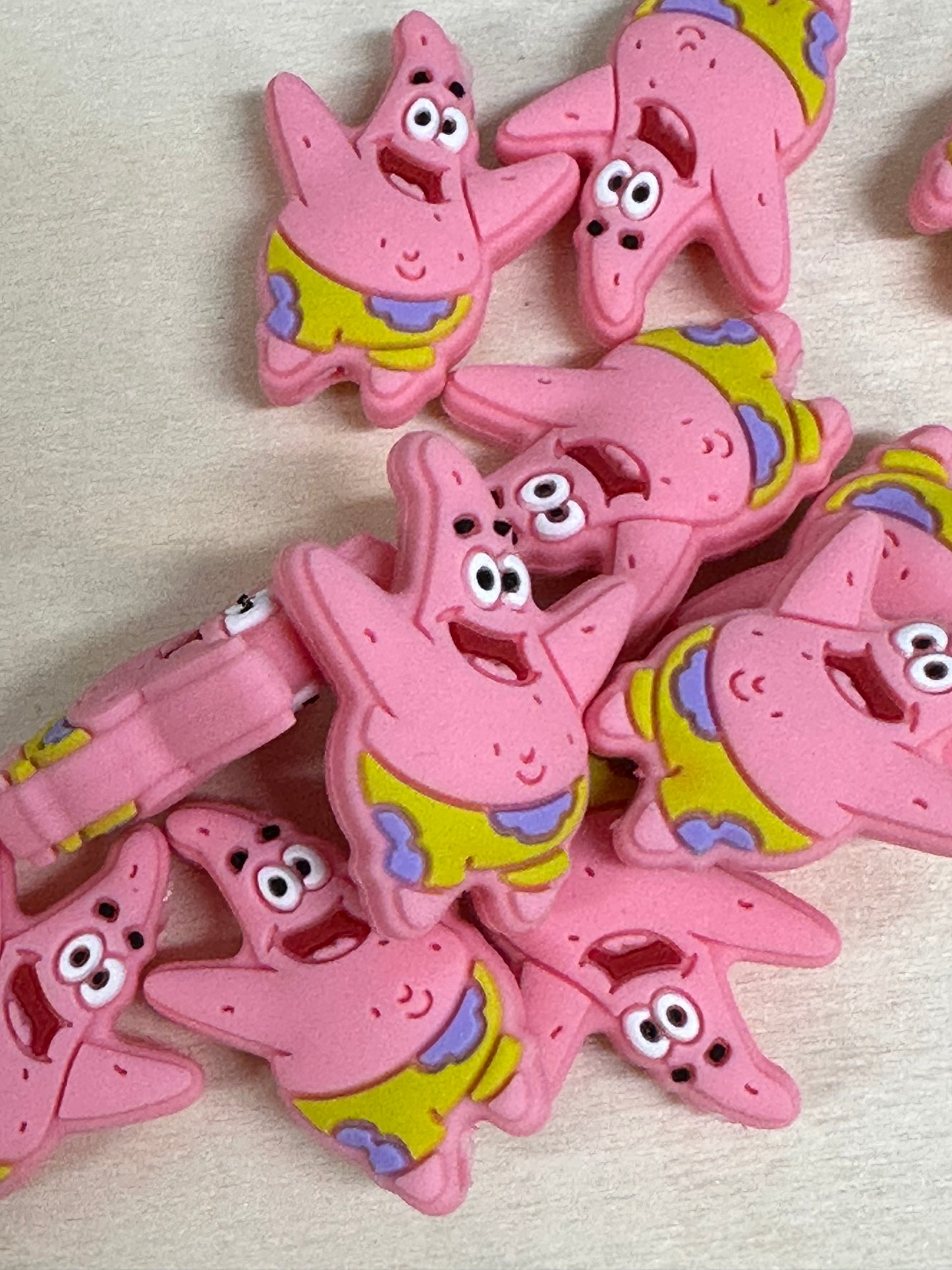 Pat silicone focal bead/ starfish/ pink/ swimming/ sea/ pen beading