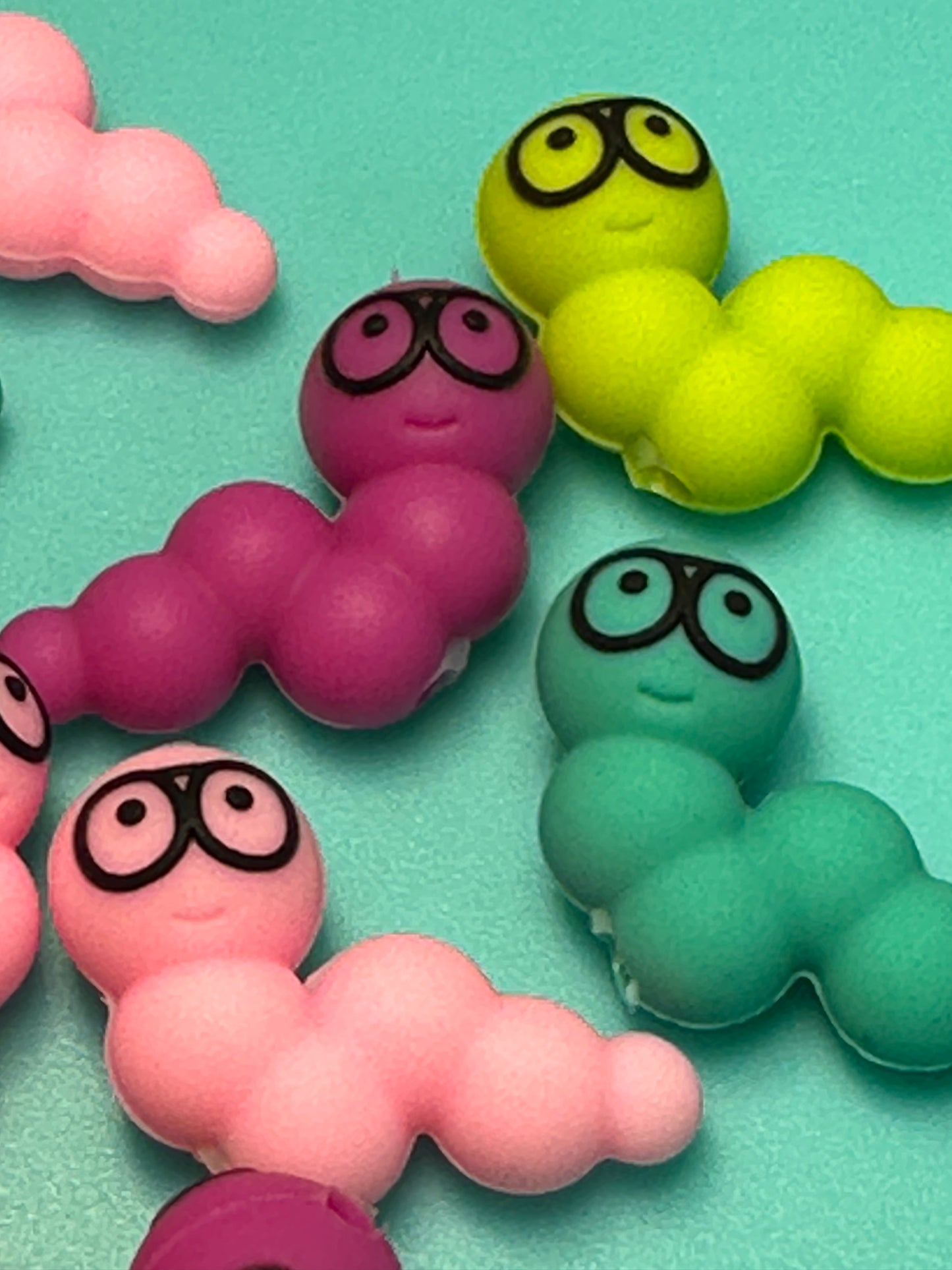 3D bookworm Focal Bead / silicone bead/