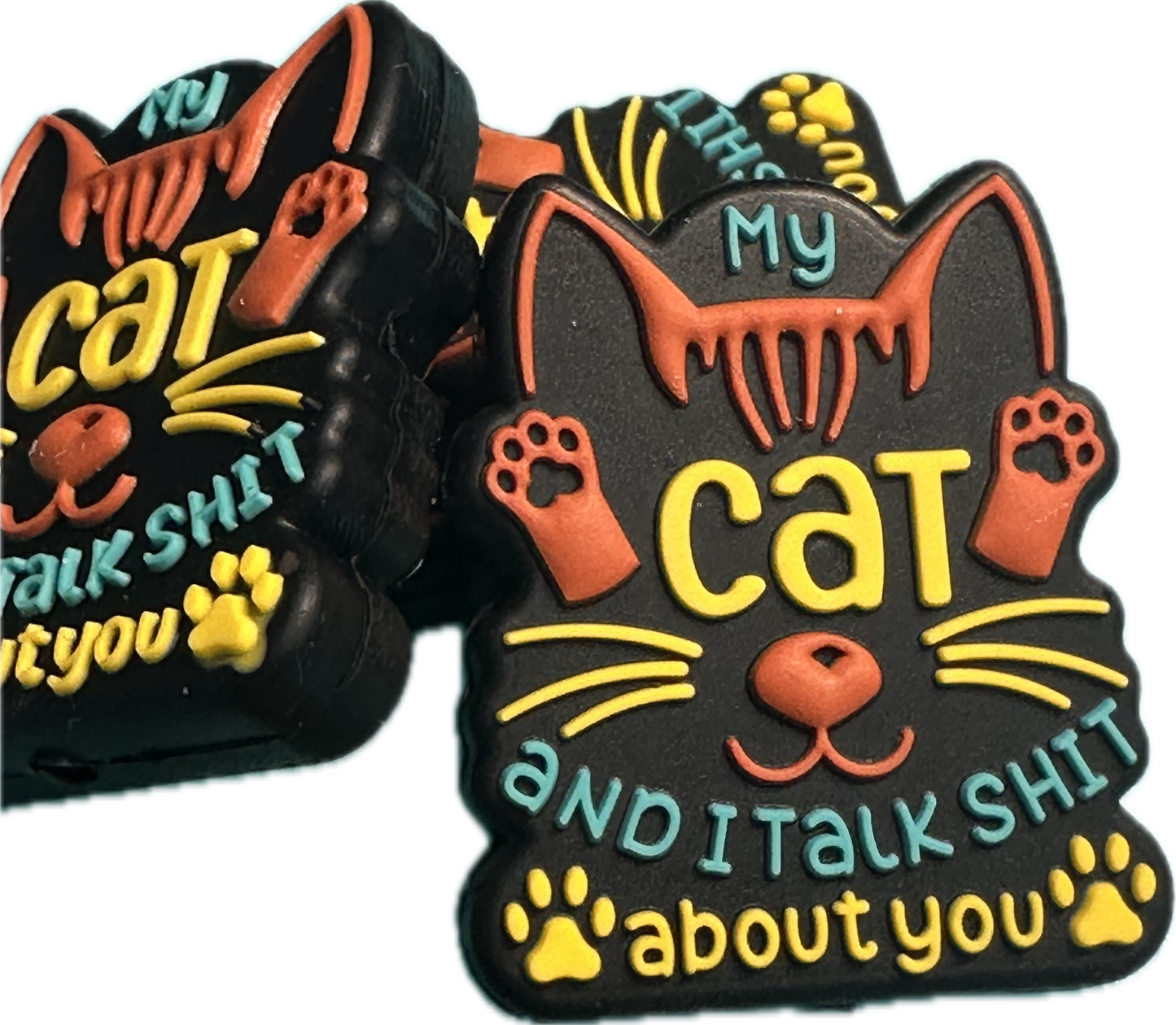 Cat Focal Bead/ beadable pen/ Silicone bead/ animal/ keychain bead/ kitty/ Me and my cat talk about you
