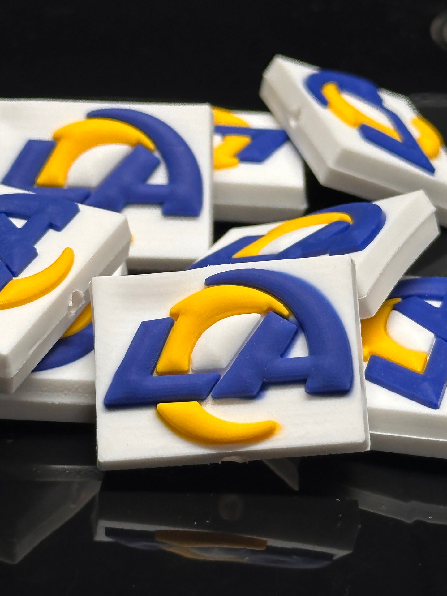 Los Angeles Rams focal bead/ rectangle silicone pen bead