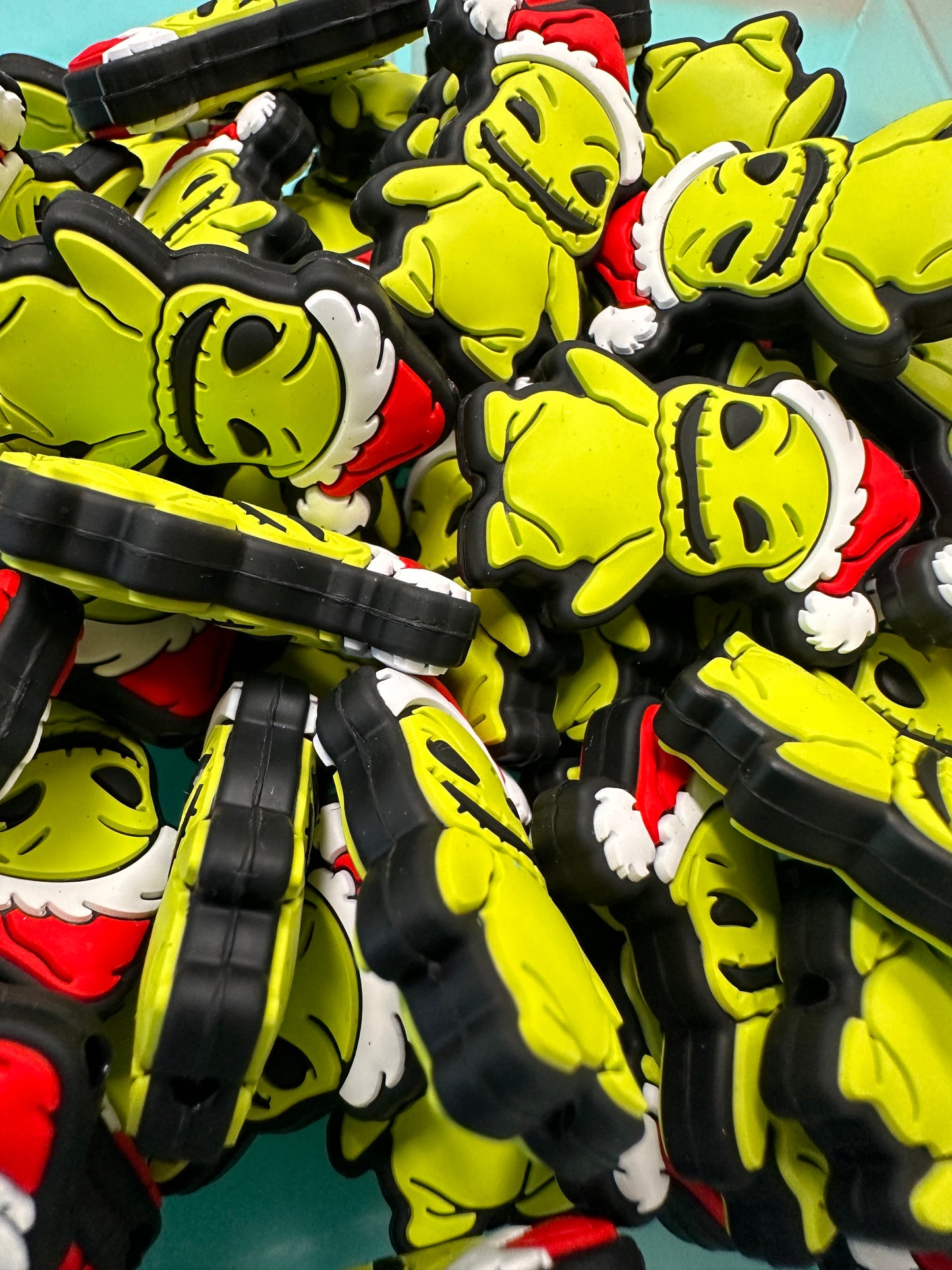 Christmas/ Focal Bead/ beadable pen/ Silicone bead/ keychain bead/green guy/boogie man