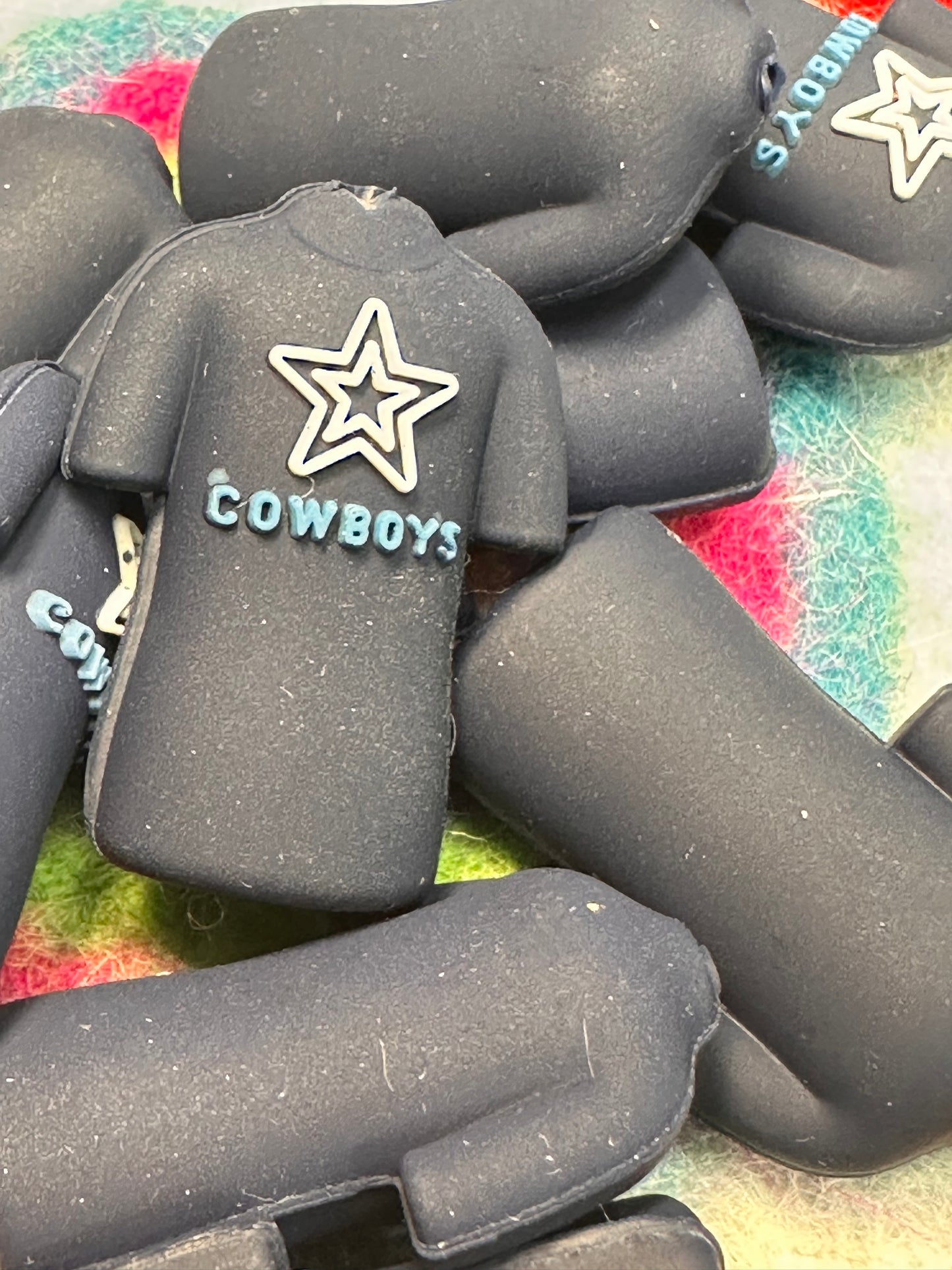 3D football jersey shaped Dallas Cowboys focal bead