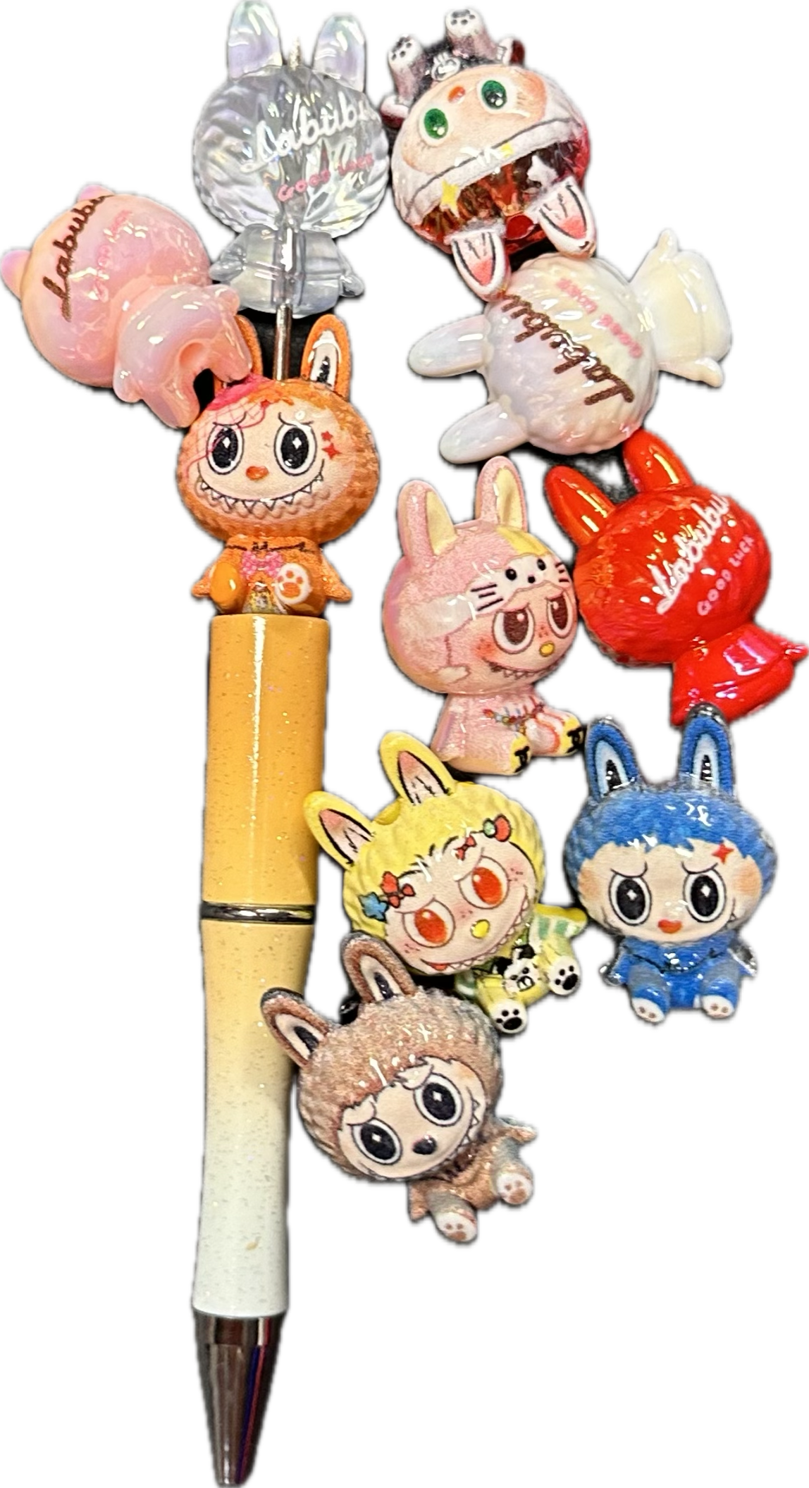 Labubu monster acrylic beads/Five beads included / keychain DIY/pen beads