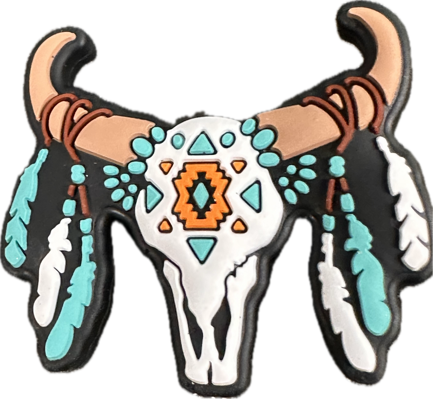 Western Steer skull Focal Bead/ beadable pen/ Silicone bead/keychain bead/