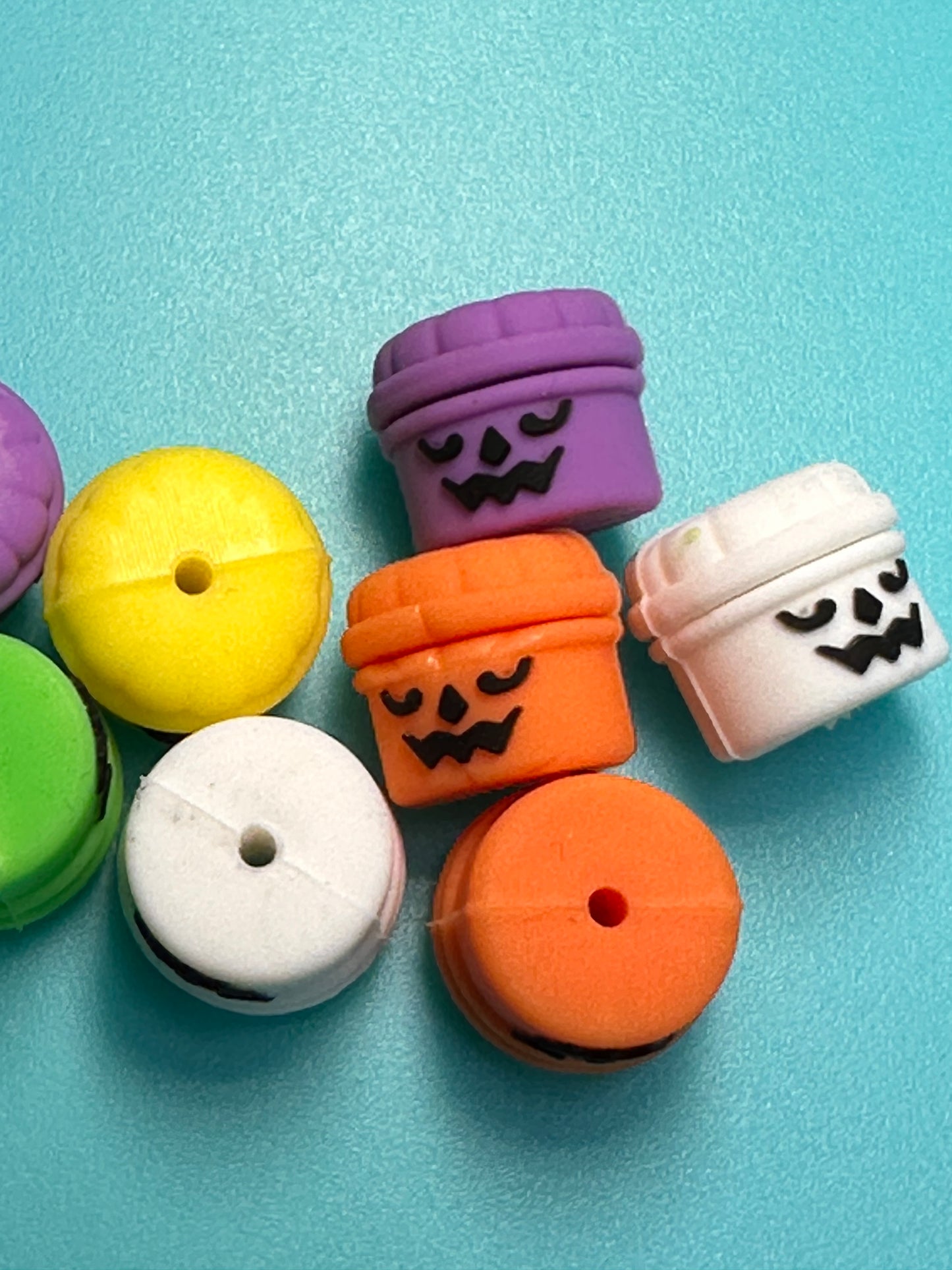 3D happy bucket silicone focal bead/ jack o lantern/ Halloween