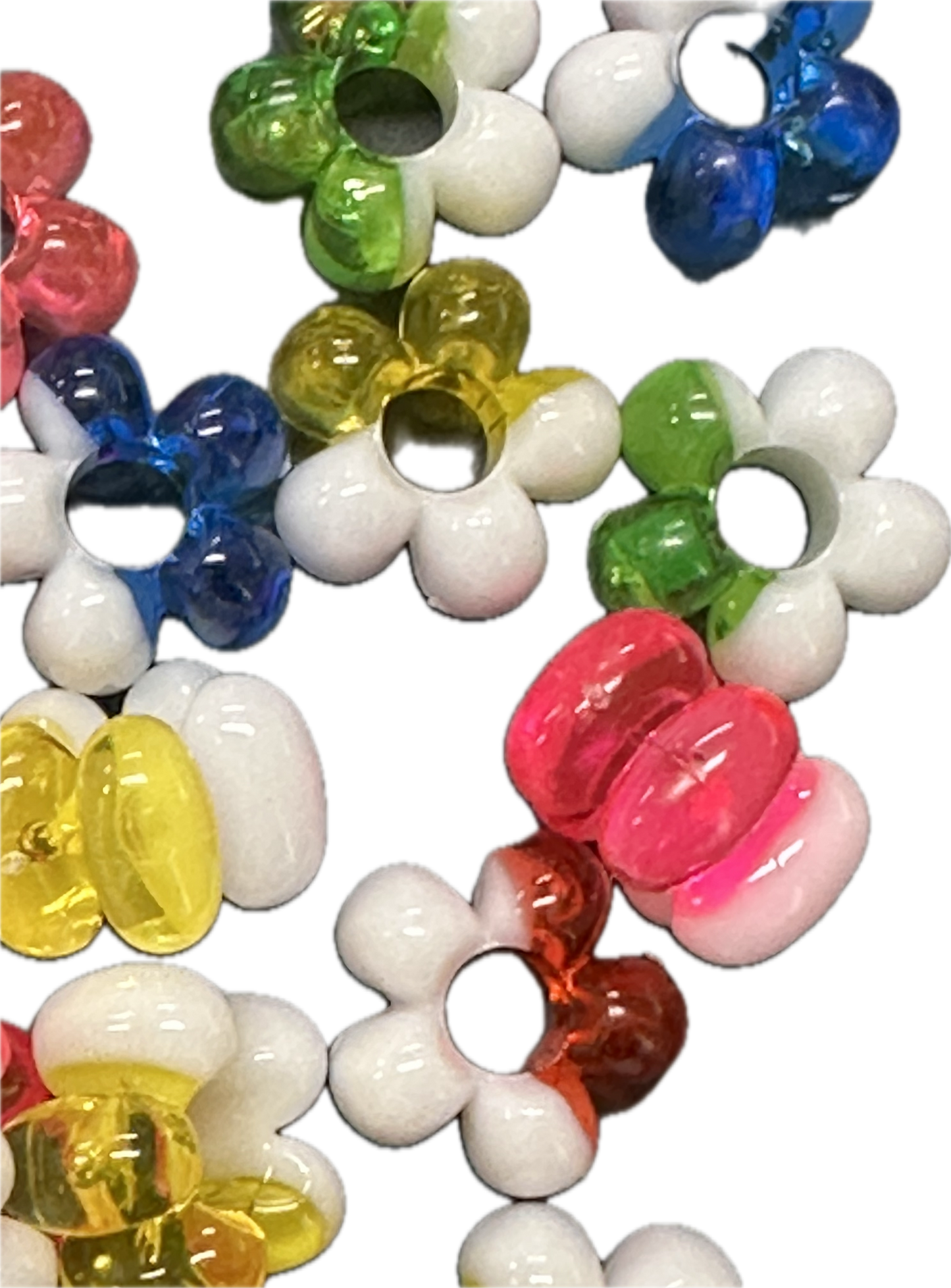 Ombre Daisy Flower Beads – Colorful Flower Beads for DIY Crafts (Set of 5 or 10) approx. 16mm - Spacer beads