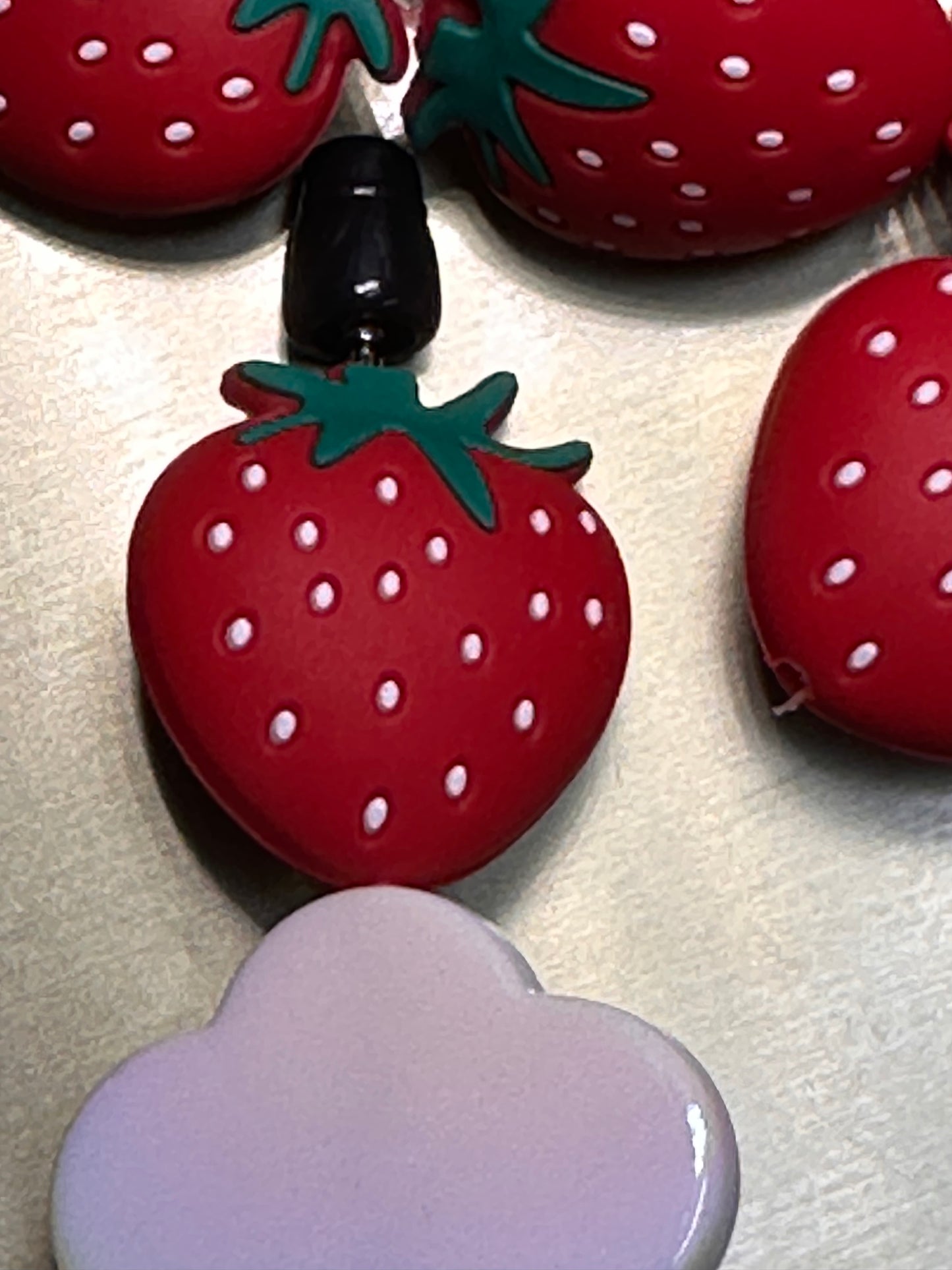 3D Strawberry focal bead/ silicone bead for pen beading/