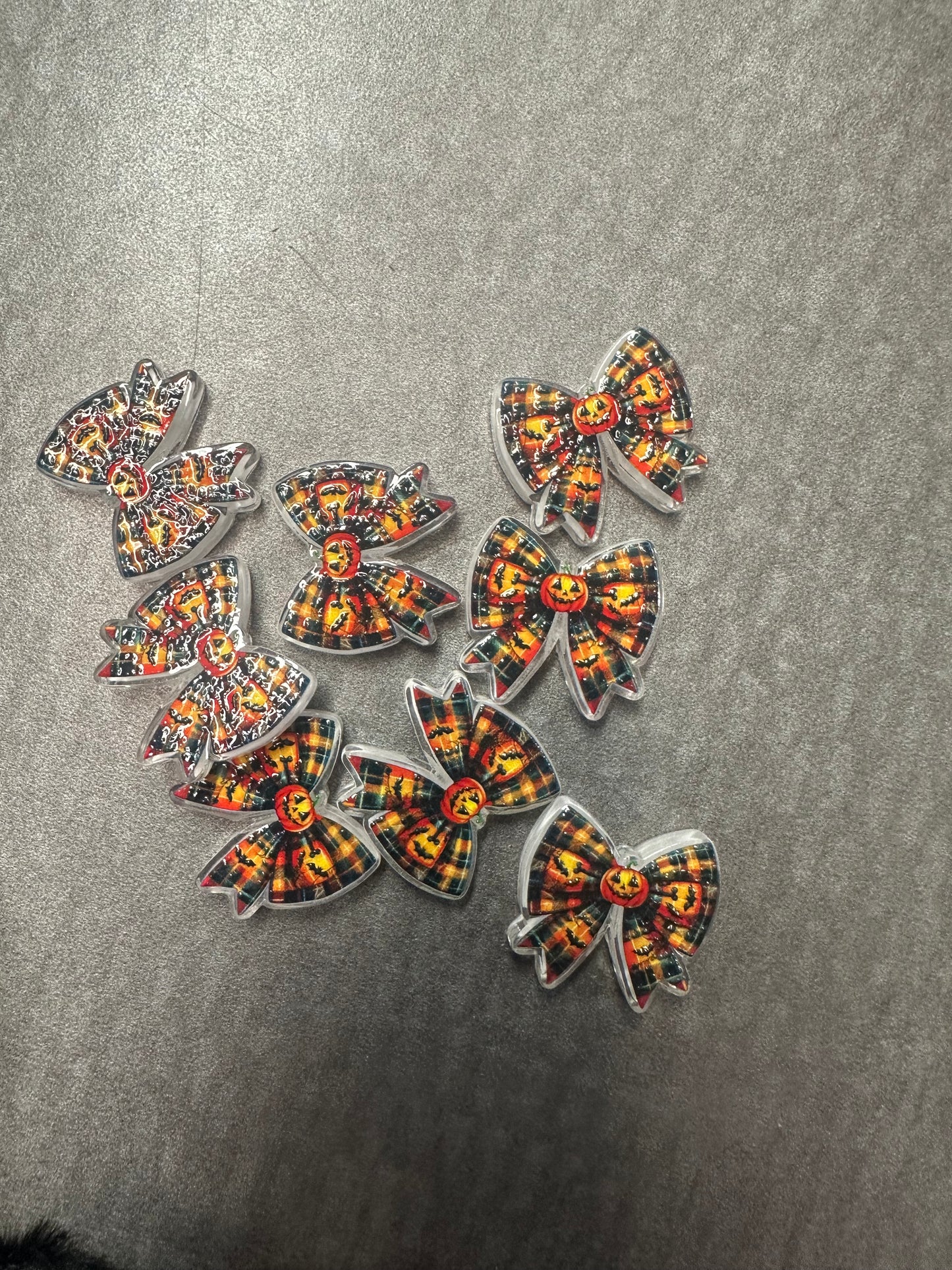 Halloween bow acrylic focal bead- set of 2/ focal bead/ pen beading / keychain bead/