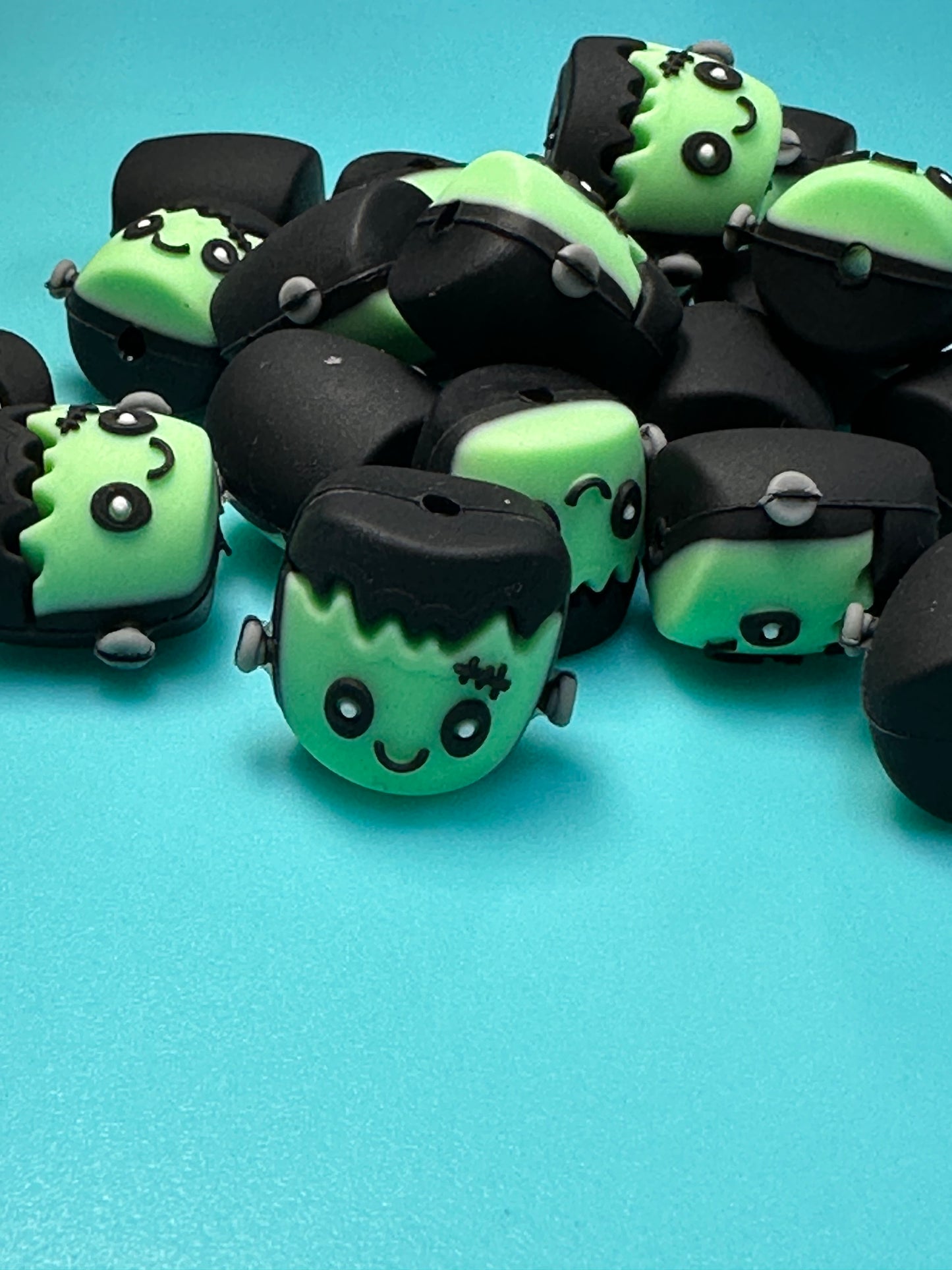 3D silicone focal bead/ frank head/ Halloween