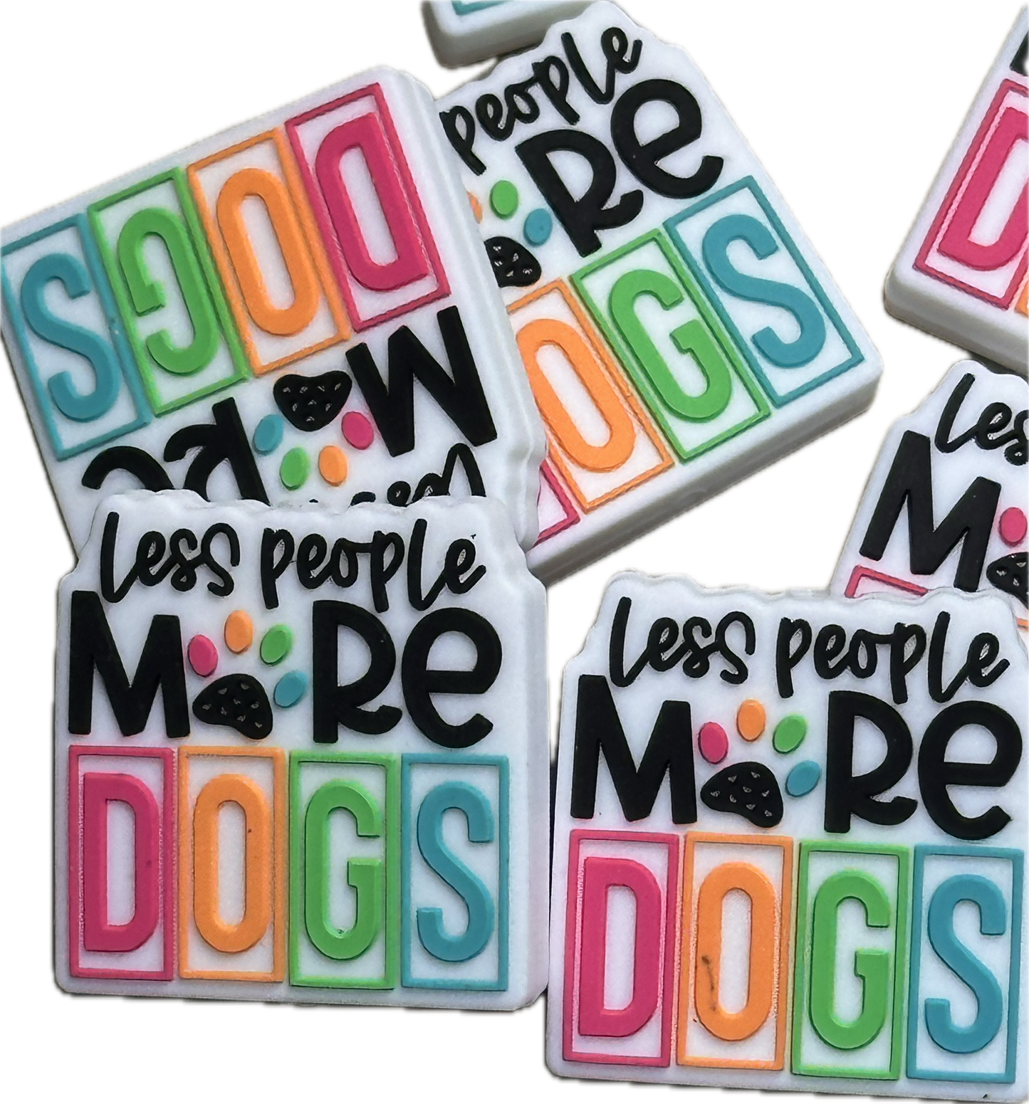 Rescue Foster Adopt Dog/ Focal Bead/ beadable pen/ Silicone bead/ keychain bead/ puppy #2/ more dogs less people