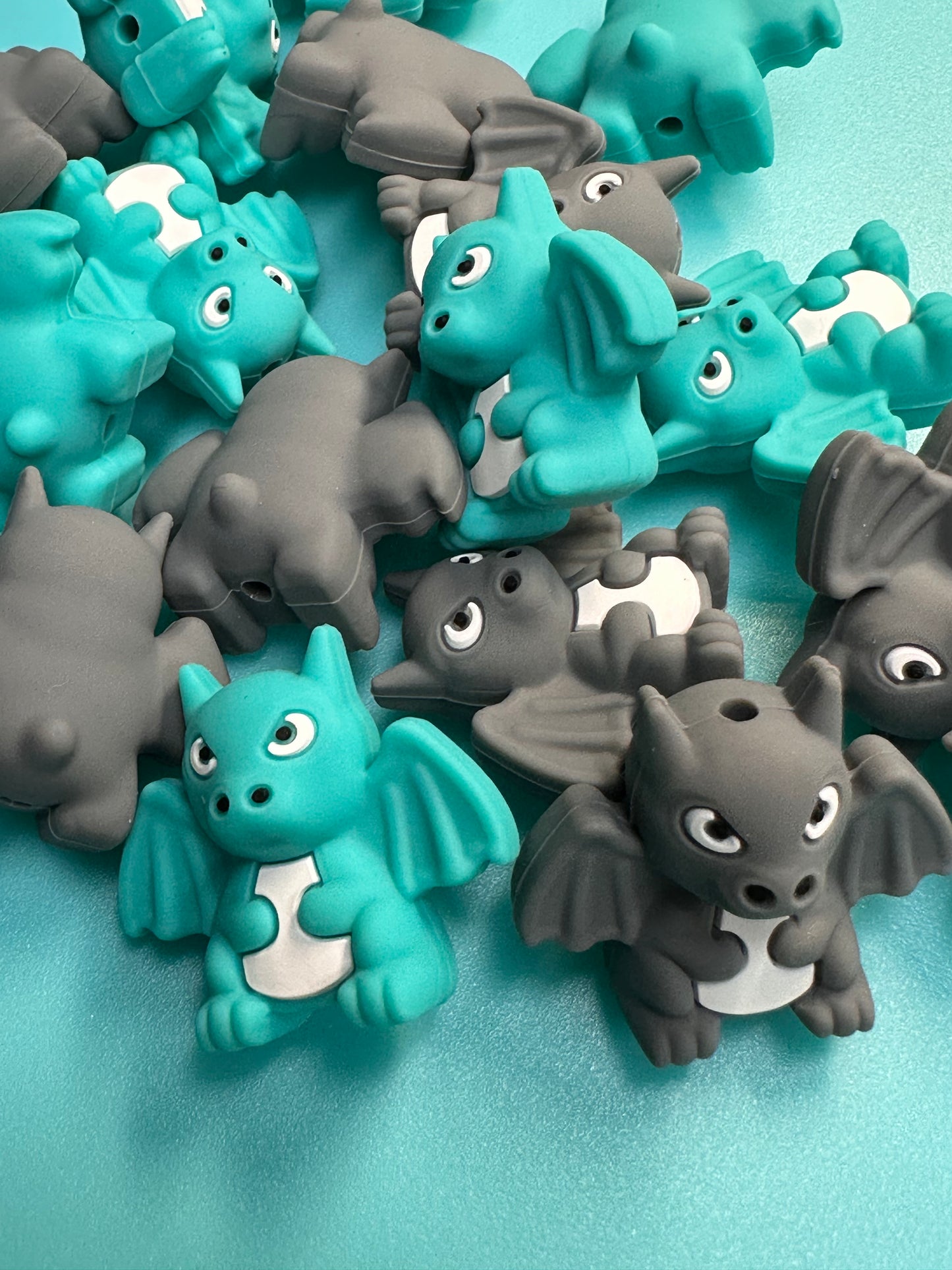 3D cute bats silicone focal bead/ gargoyles