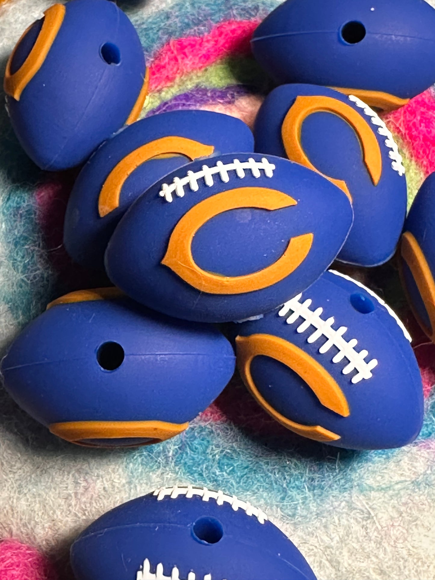 3D Chicago Bears football focal bead/