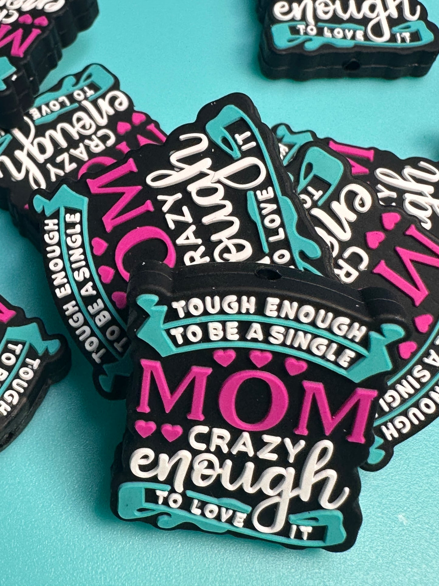 Single mom life/ Mommy/ mama Focal Bead/ for beadable pen/ Silicone bead/keychain bead/ Mothers Day/ Blessed mama/ mom
