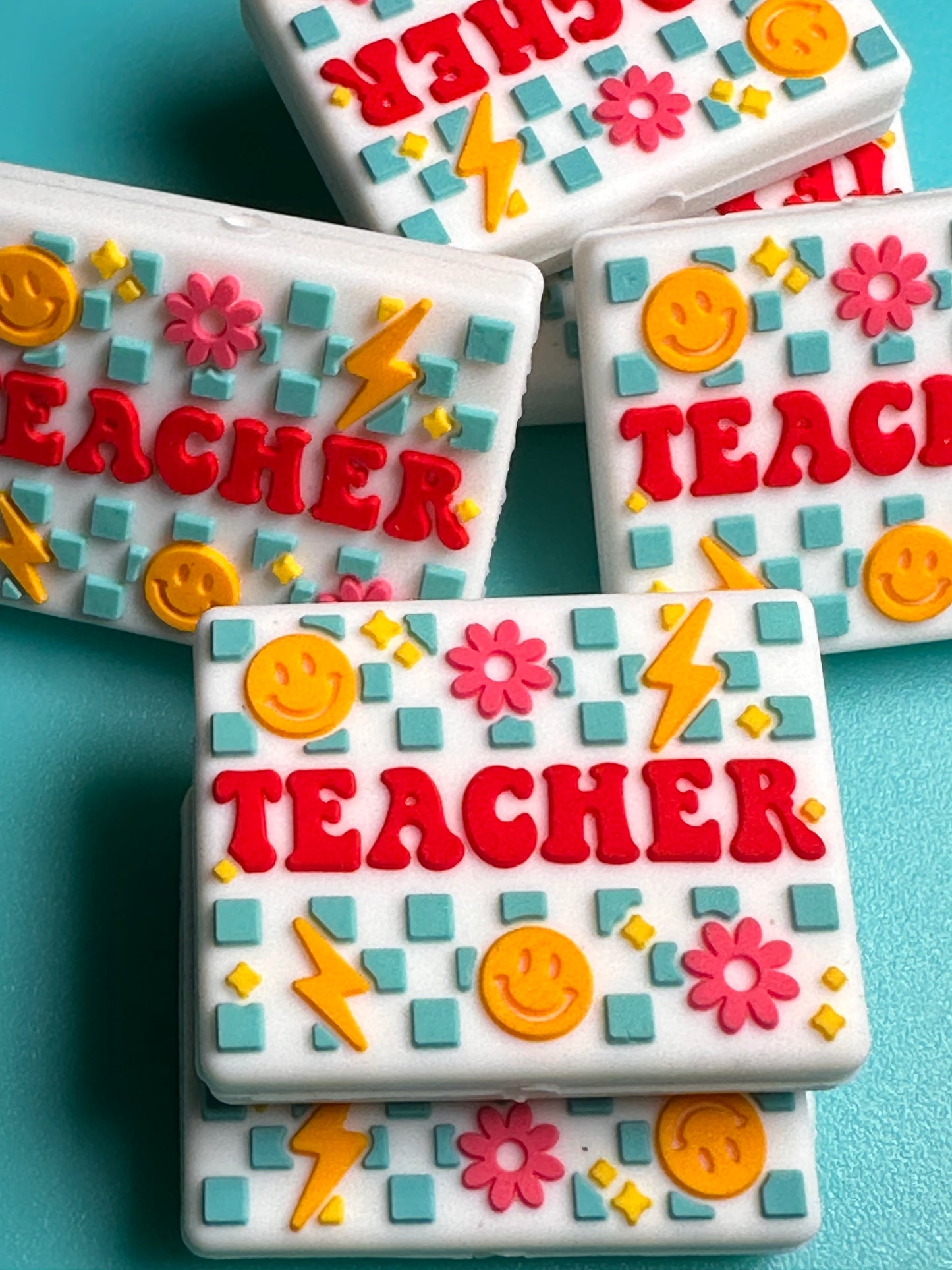 Teacher Focal Bead/ beadable pen/ Silicone bead/ keychain bead/ teach/ #3