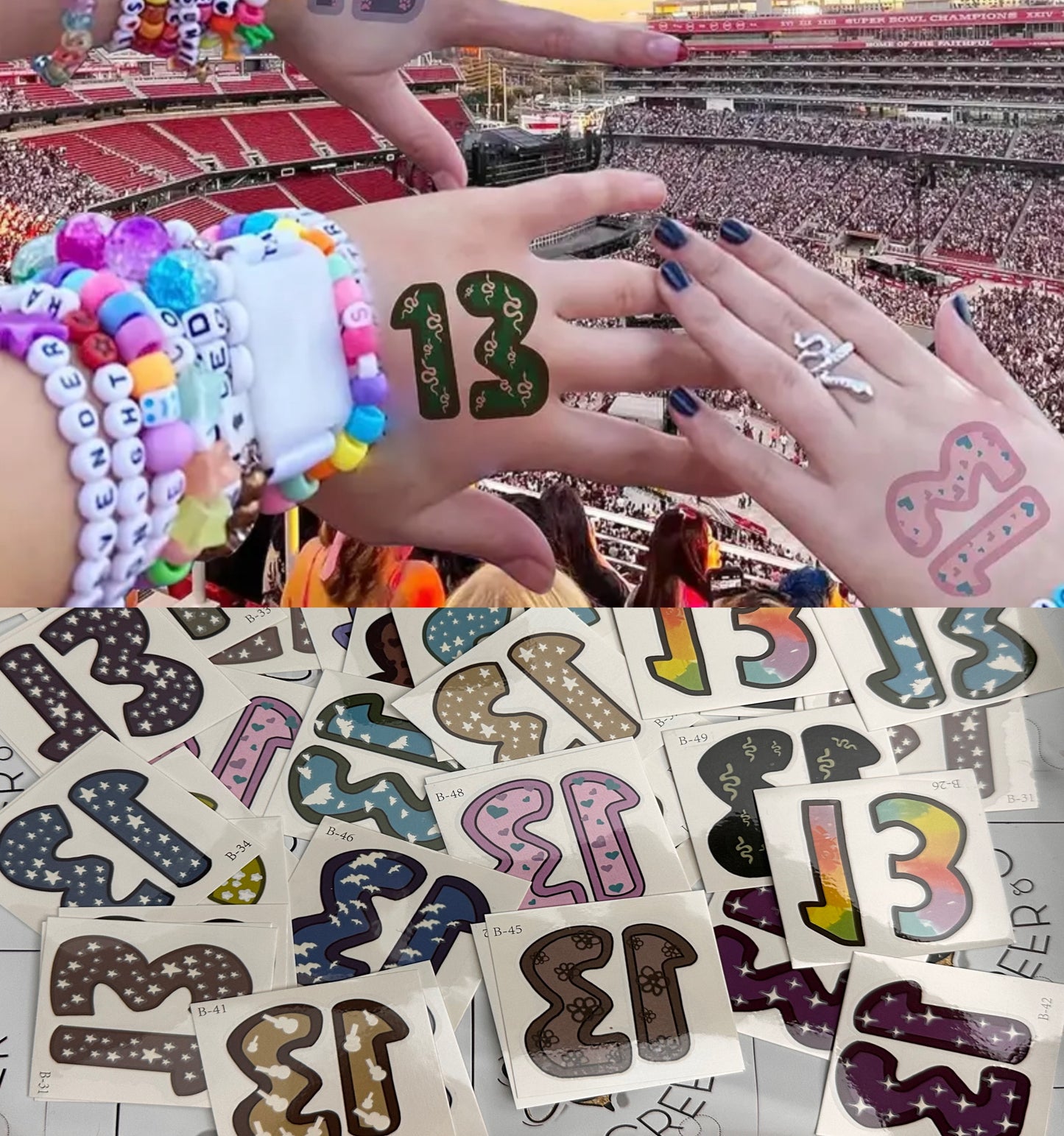 Taylor Swift Eras Tour tattoo “13”