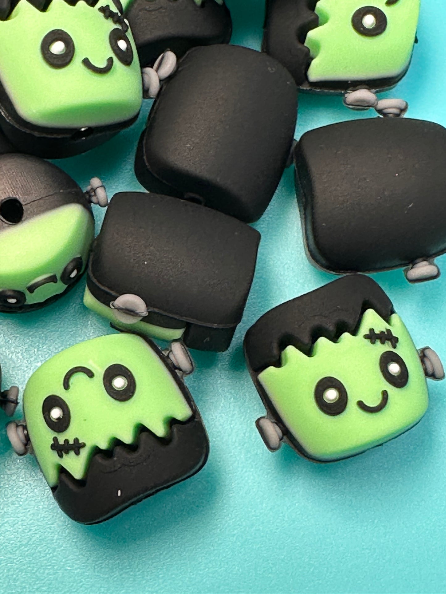3D silicone focal bead/ frank head/ Halloween