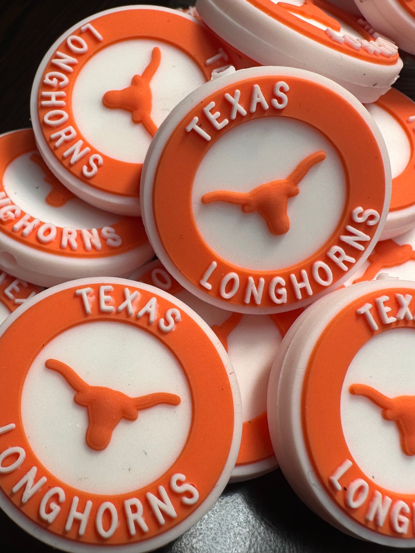 Texas Longhorns focal beads/ NFL /Focal Bead/ beadable pen/ Round Silicone bead/ keychain bead / Football/