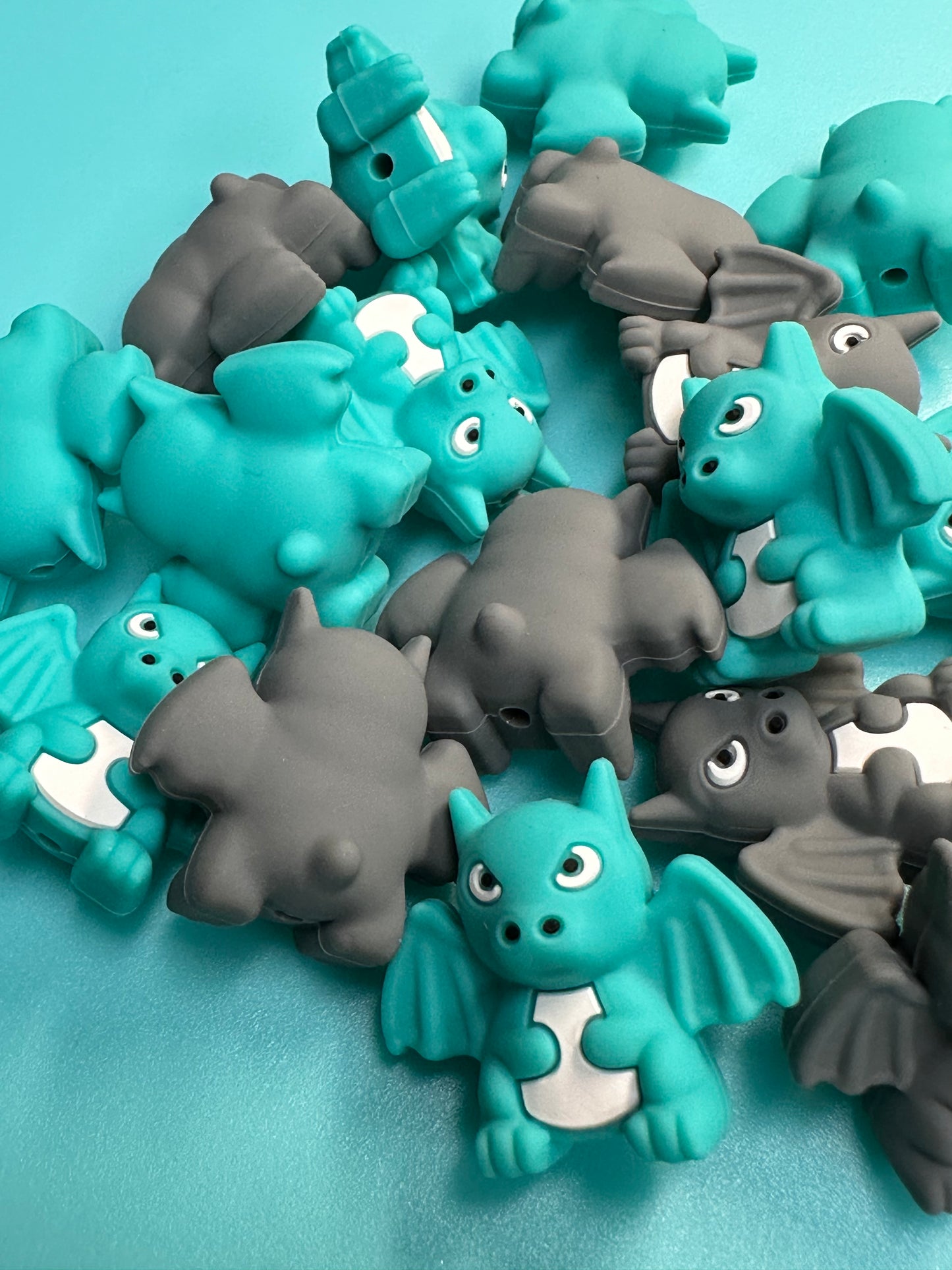 3D cute bats silicone focal bead/ gargoyles