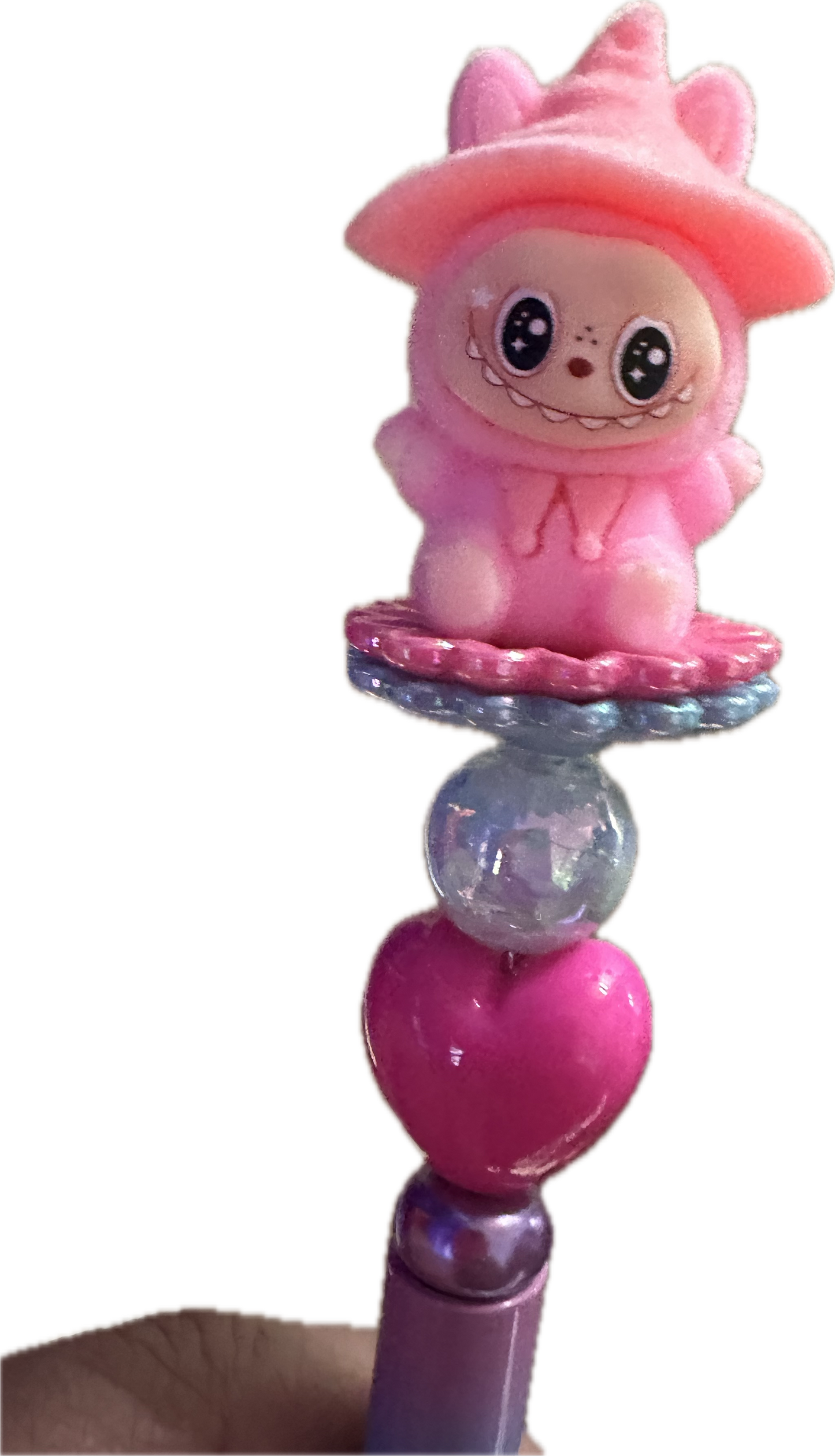 Labubu pen toppers/ twists to top of pen/ hole half thru/ pen beading/ elf / mischievous monster / pop/fuzzy/