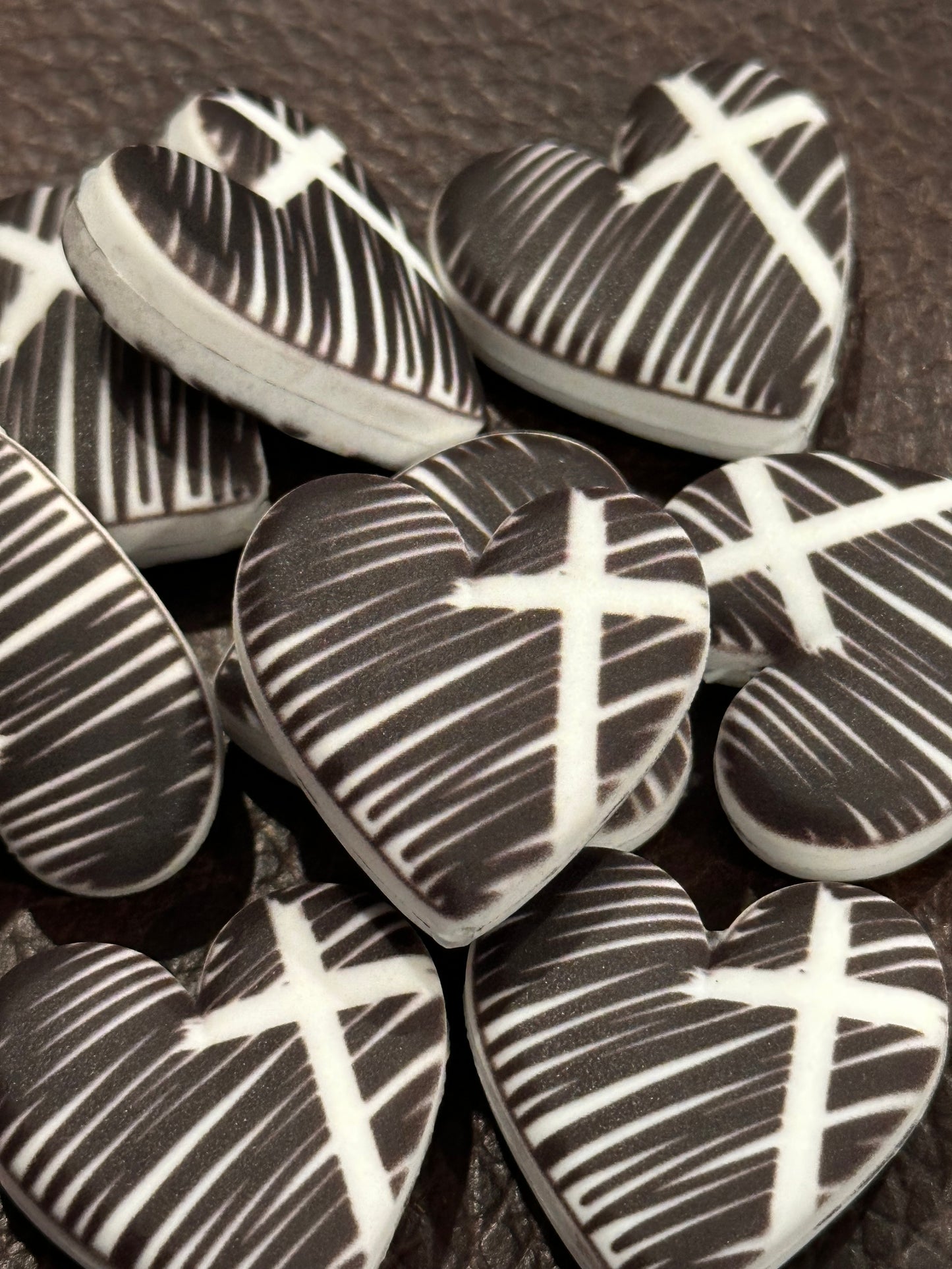 Cross/ Doodle/ Hearts Focal Bead / pen bead