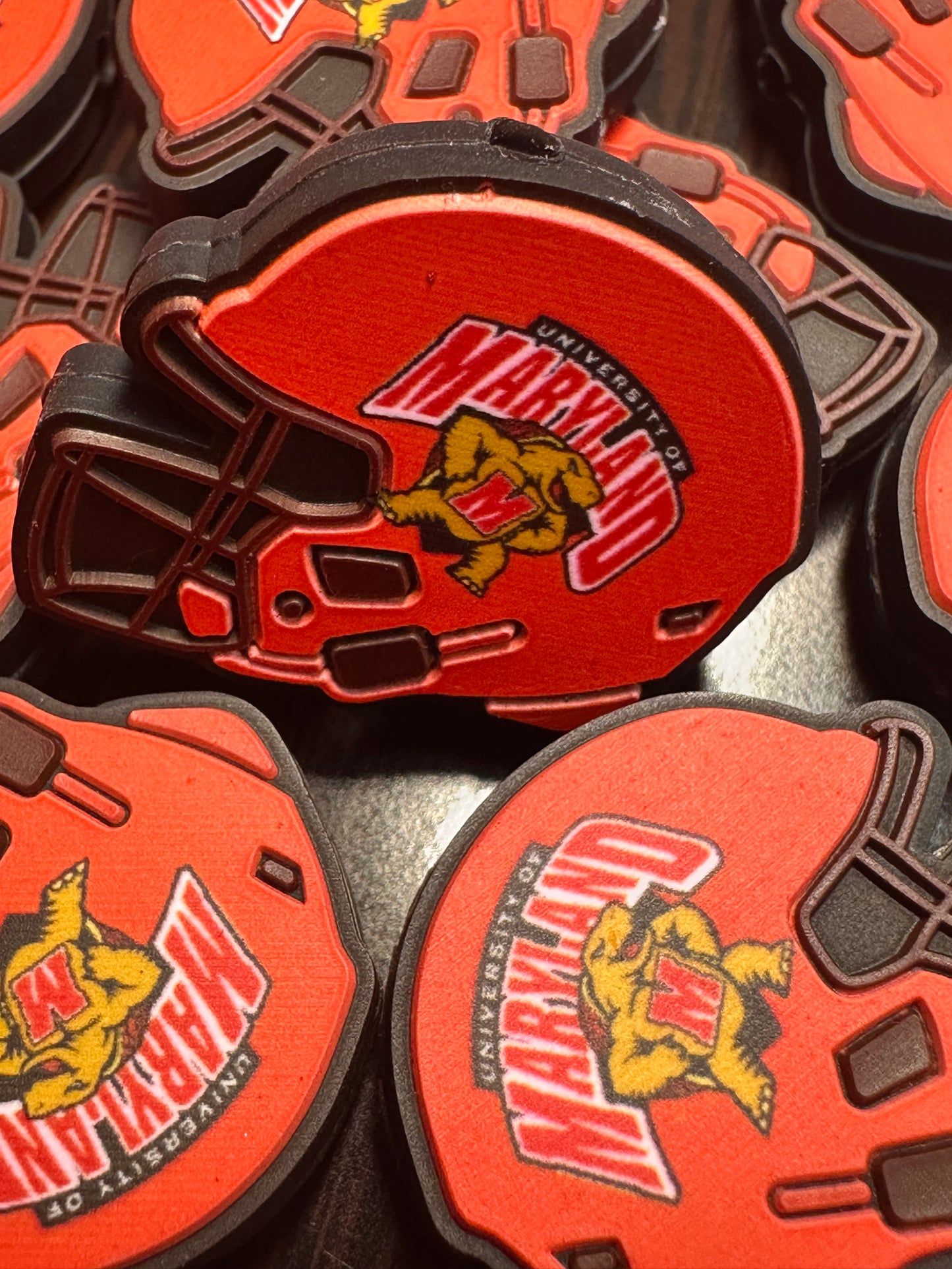 University of Maryland helmet shaped focal bead / football / Terrapins/ Terps
